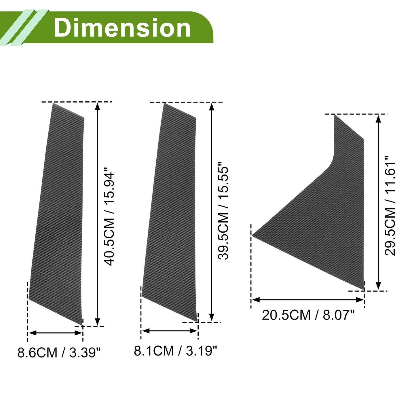 6 Pcs Door Pillar Window Trim Carbon Fiber Black for Chevy Impala (2014-2020)