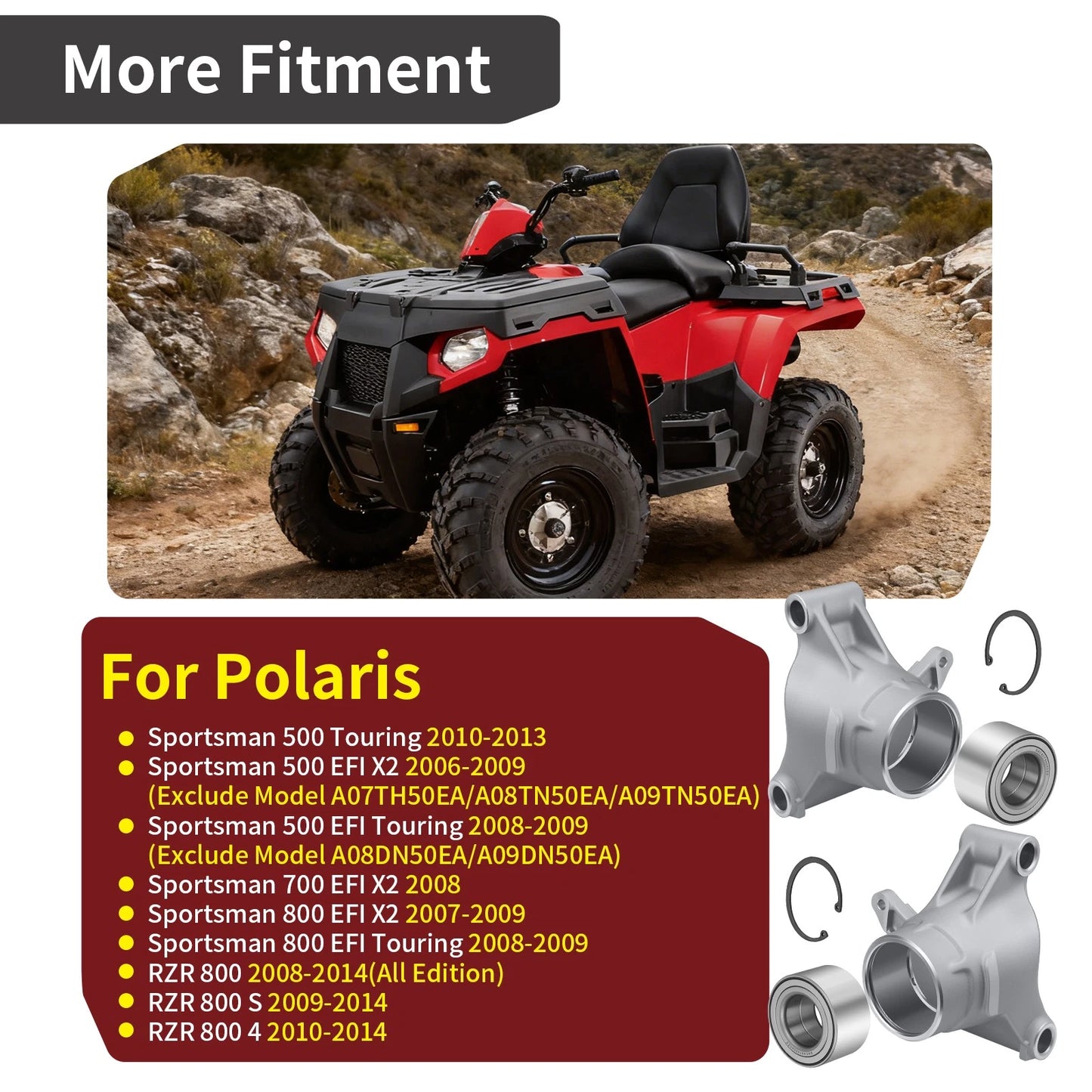 Rear Wheel Carrier with Bearing for Polaris Sportsman 500 Touring EFI (2008–2013)