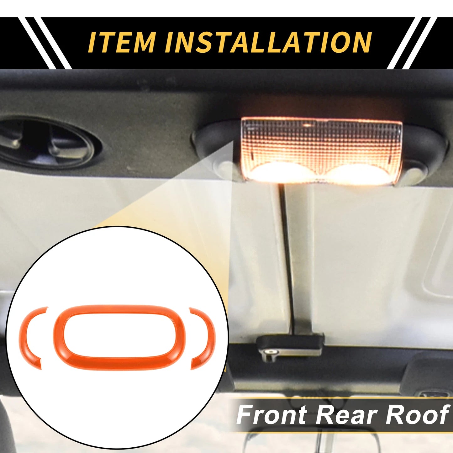 Front Rear Roof Reading Light Trim Cover for Jeep Wrangler JK (2007-2018)