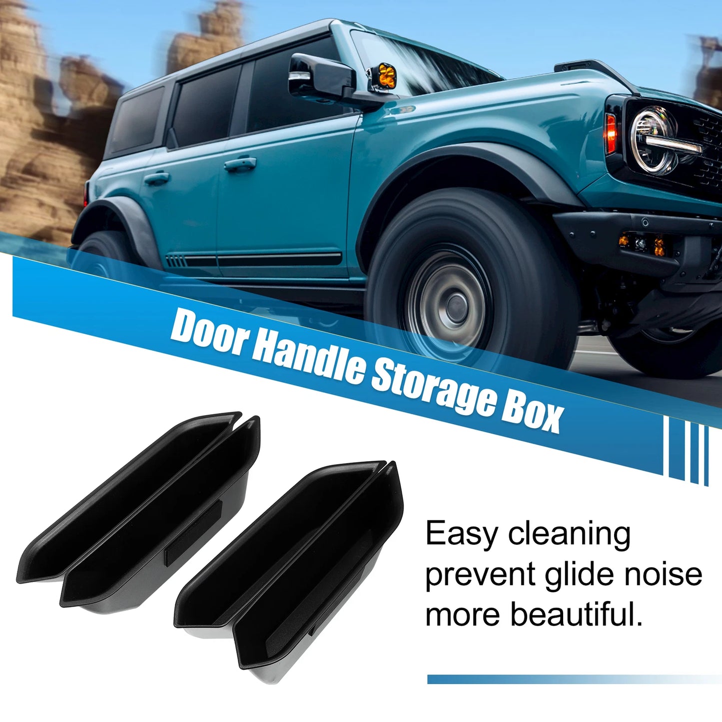 4 x Front Rear Door Handle Storage Box for Ford Bronco (2021-2023)