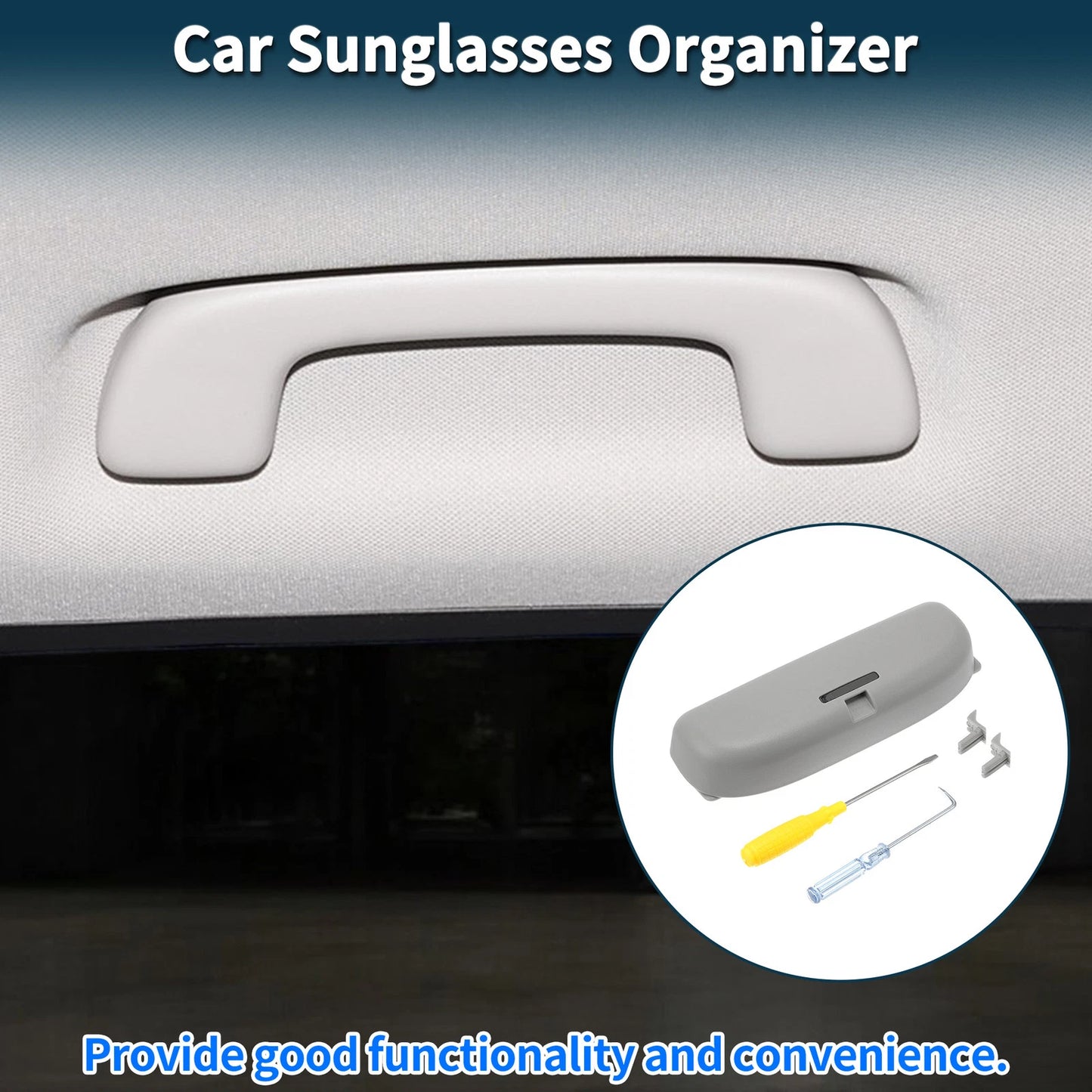 Sunglasses Case for Mercedes-Benz C Class Eyeglasses Holder Storage Box Grey