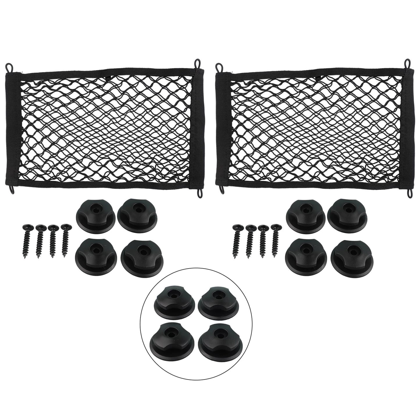 2 x Car Stretchable Small Cargo Net Pocket Trunk Side Elastic Storage Mesh Bag