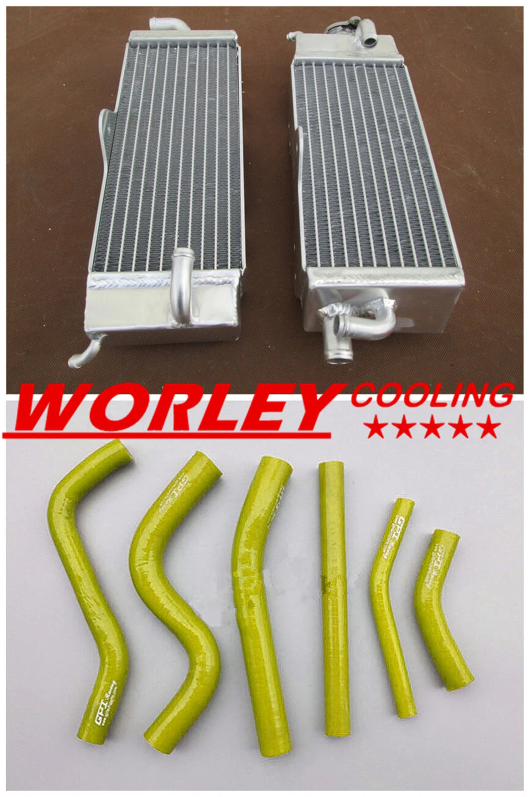 Aluminum Alloy Radiator & Yellow Hose for Yamaha YZ250 (1993-1995)