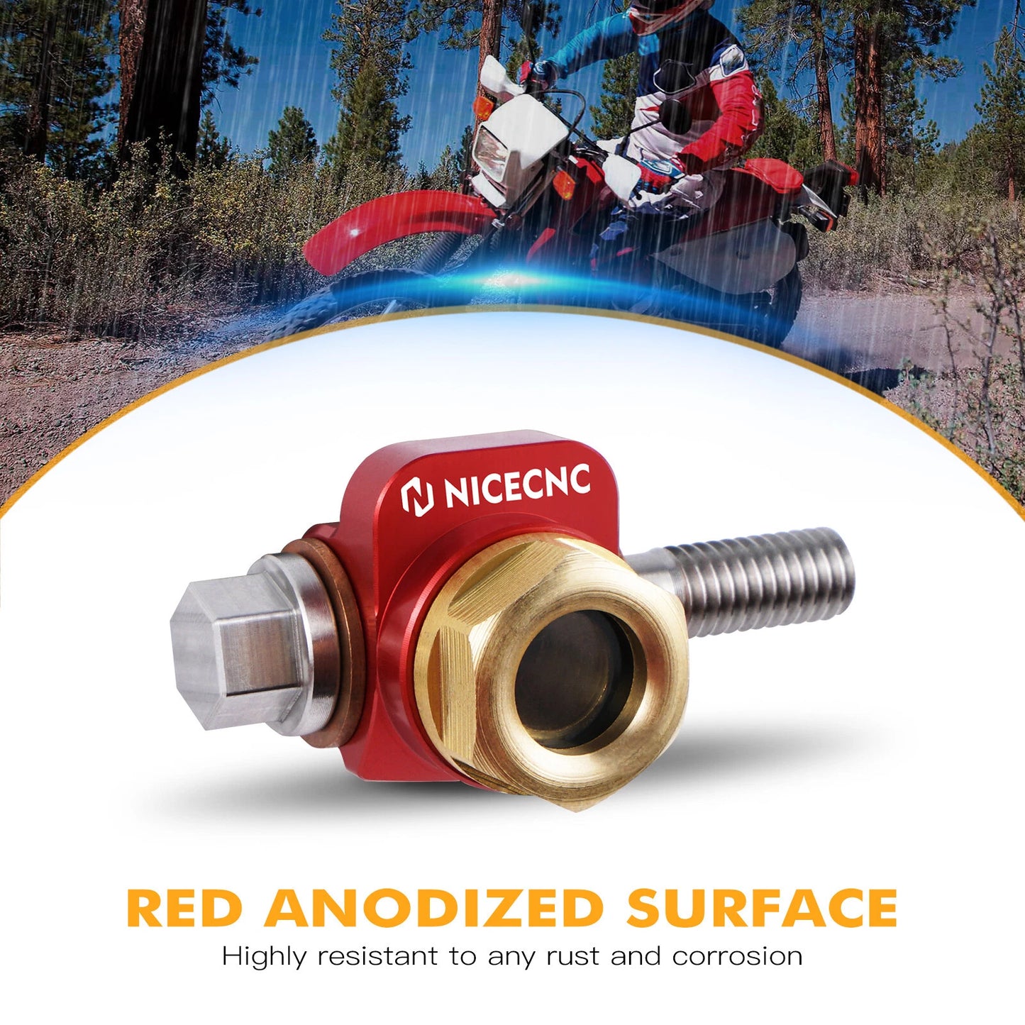 Banjo Bolt Oil Sight Glass for Honda XR600R XR650L (1993-2025) Red