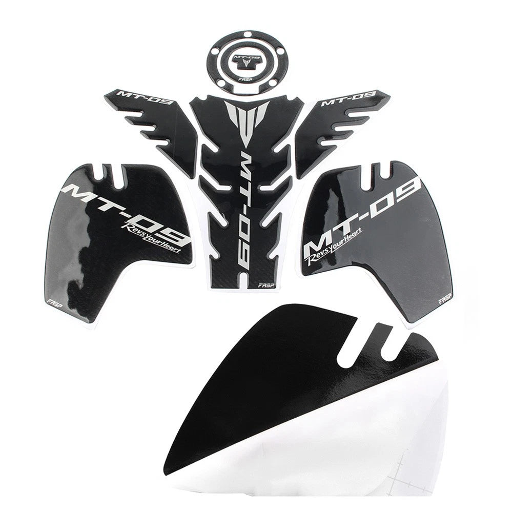 3D Carbon Fiber Tank Pad Traction Decal for Yamaha MT-09 (2014-2023)
