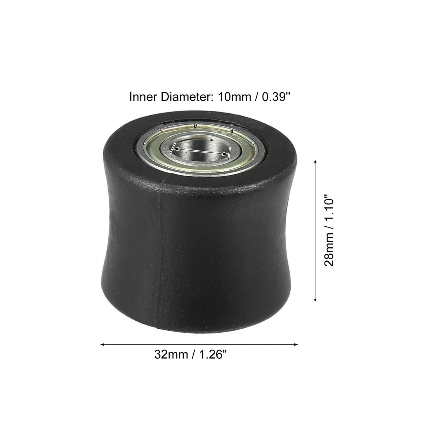 10mm Drive Chain Adjustment Pulley Tensioner Rubber Wheel for Motorcycle