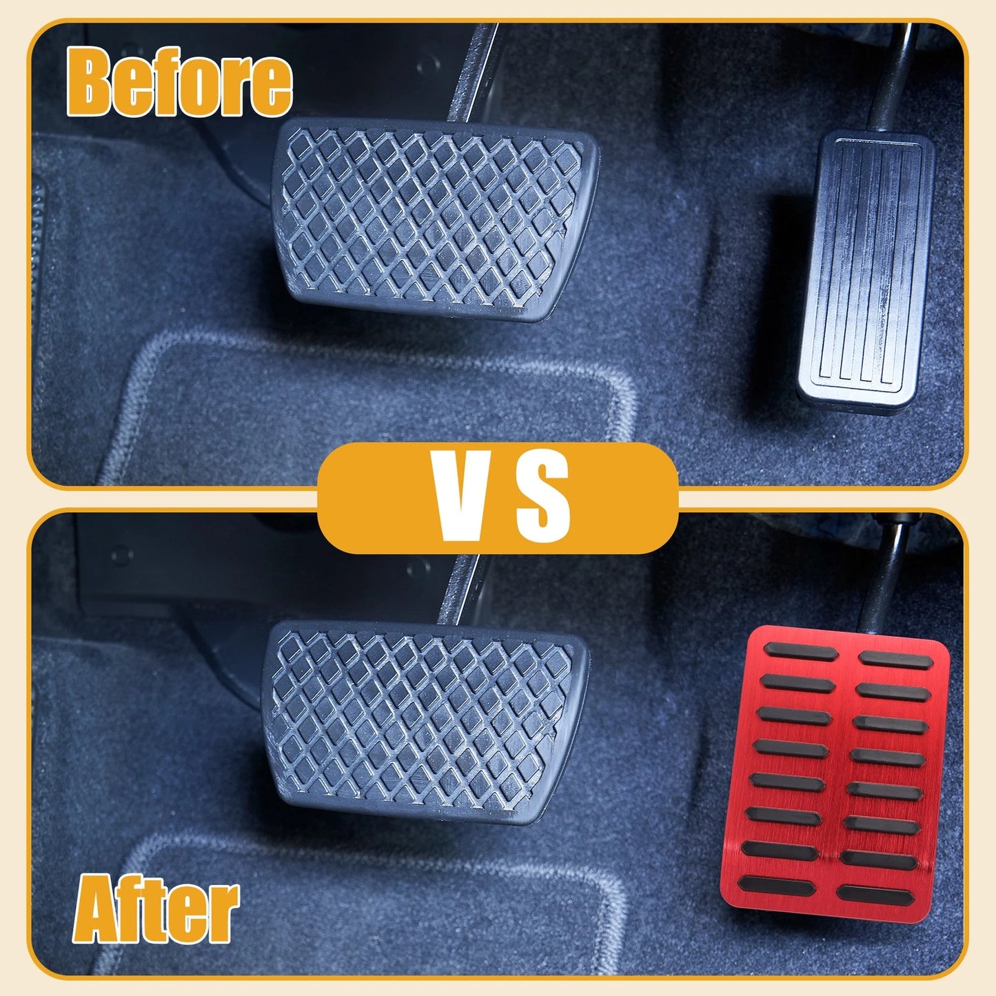 Car Foot Rest Pedal Cover for Ford F-150 (2015-2023) - Black Red Pedal Pad