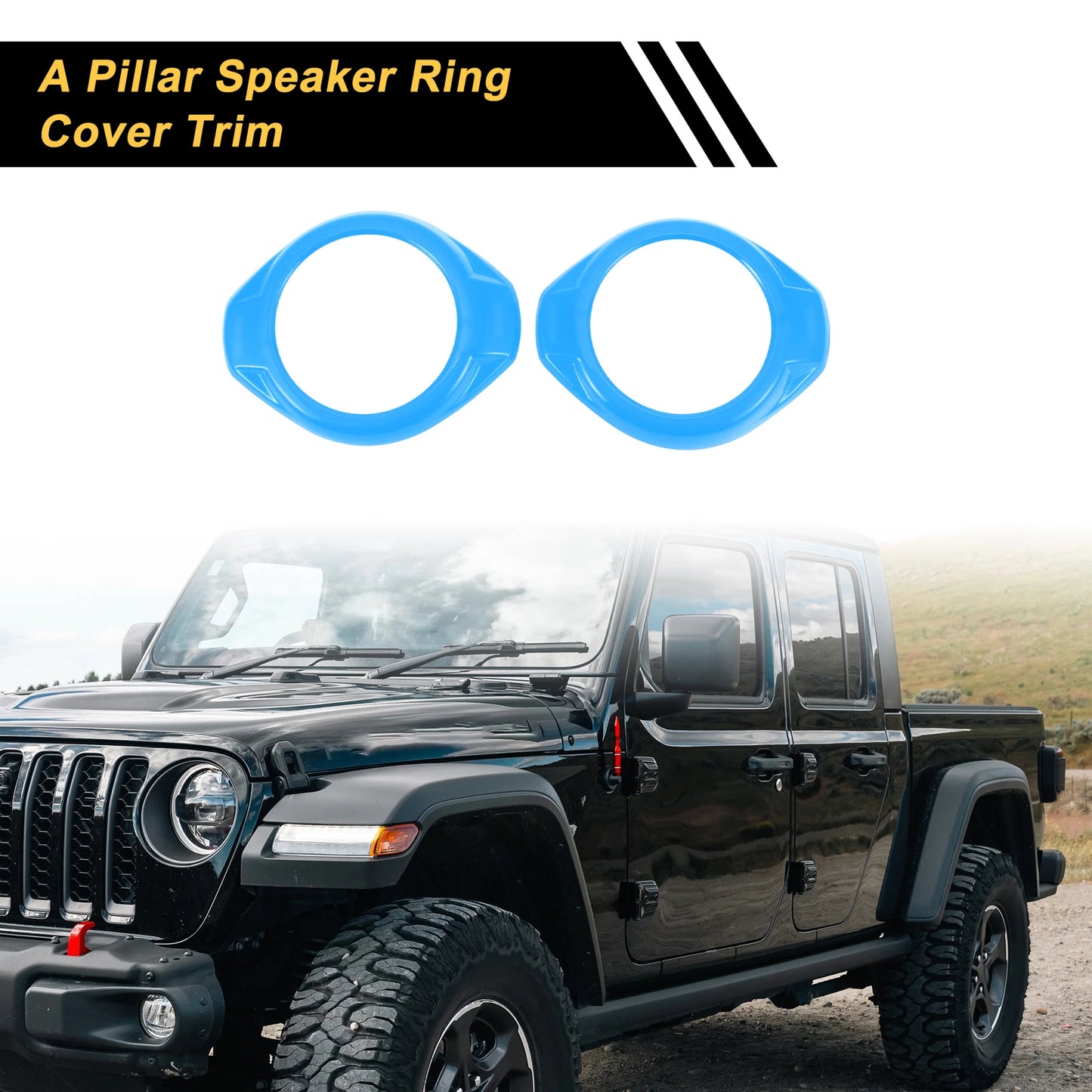 A Pillar Speaker Ring Cover Trim for Jeep Wrangler JK JKU 2 Door (2007-2018)