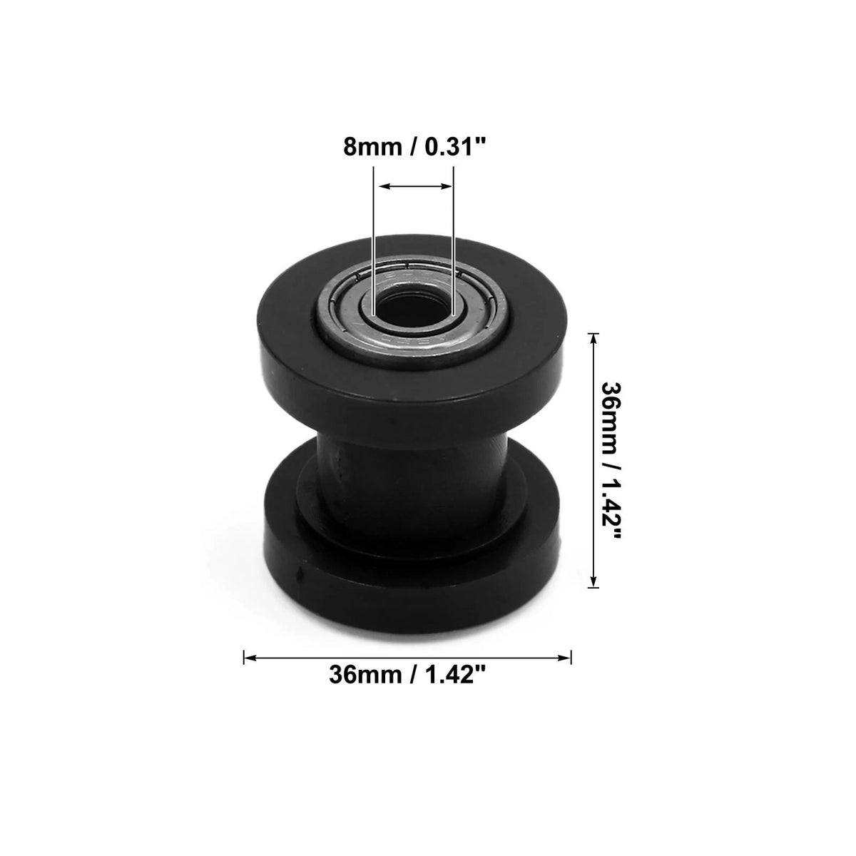 8mm Hole Chain Roller Pulley Slider Tensioner Wheel Guide Plastic for Motorcycle