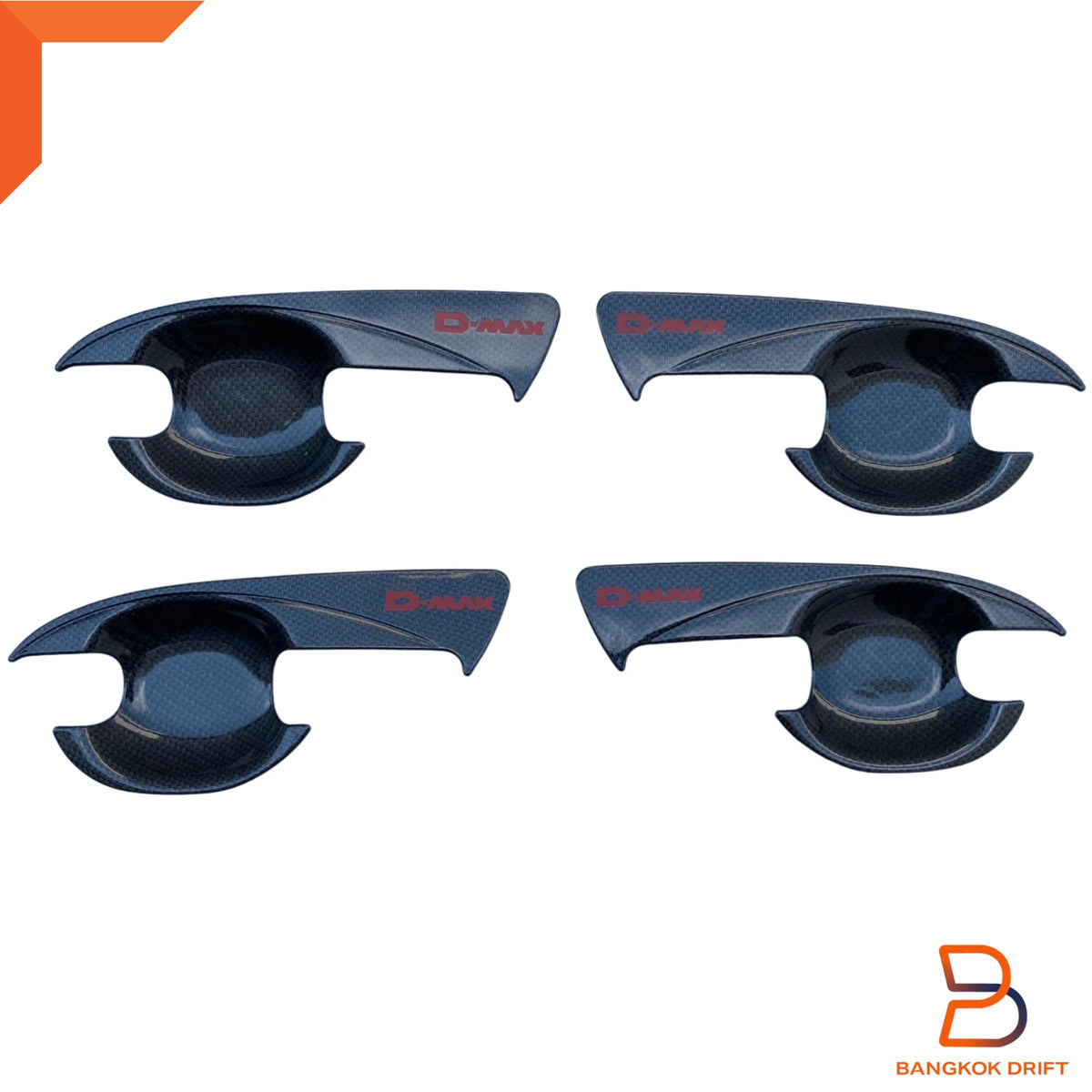 Black Carbon Fiber Door Handle Cover Trim for Isuzu D-Max (2012-2019)