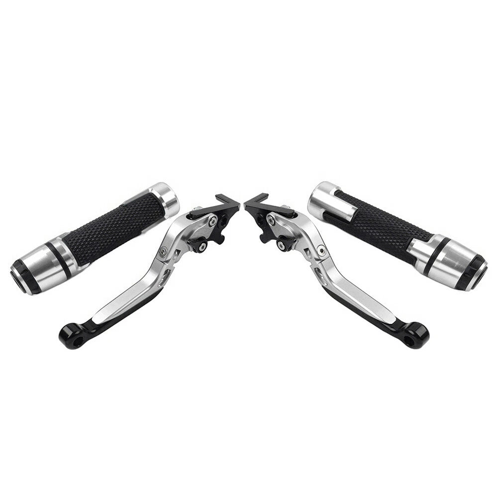 Silver Extendable Brake Clutch Lever Grip Set for Street Twin (2016-2023)