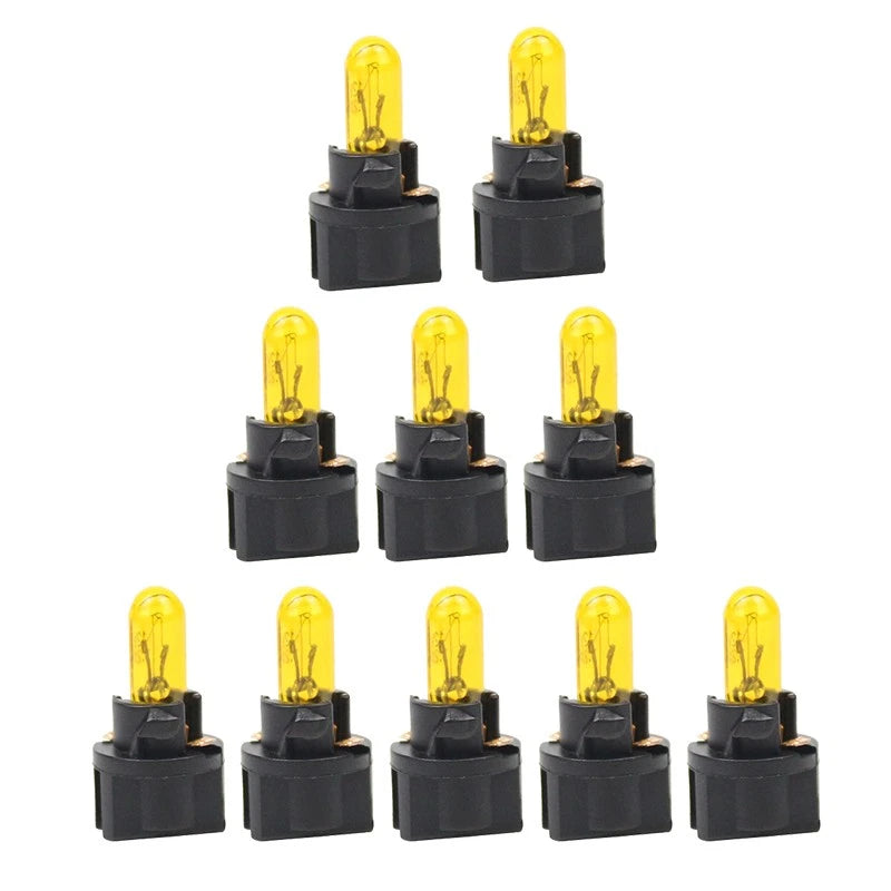 10 x T5 Yellow Dash Light Bulbs for 74-18 37 70 2721