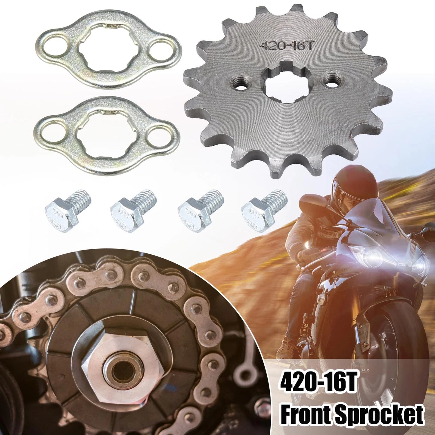 420 16T 17mm Front Sprocket for Honda 50cc 70cc 90cc 110cc 125cc