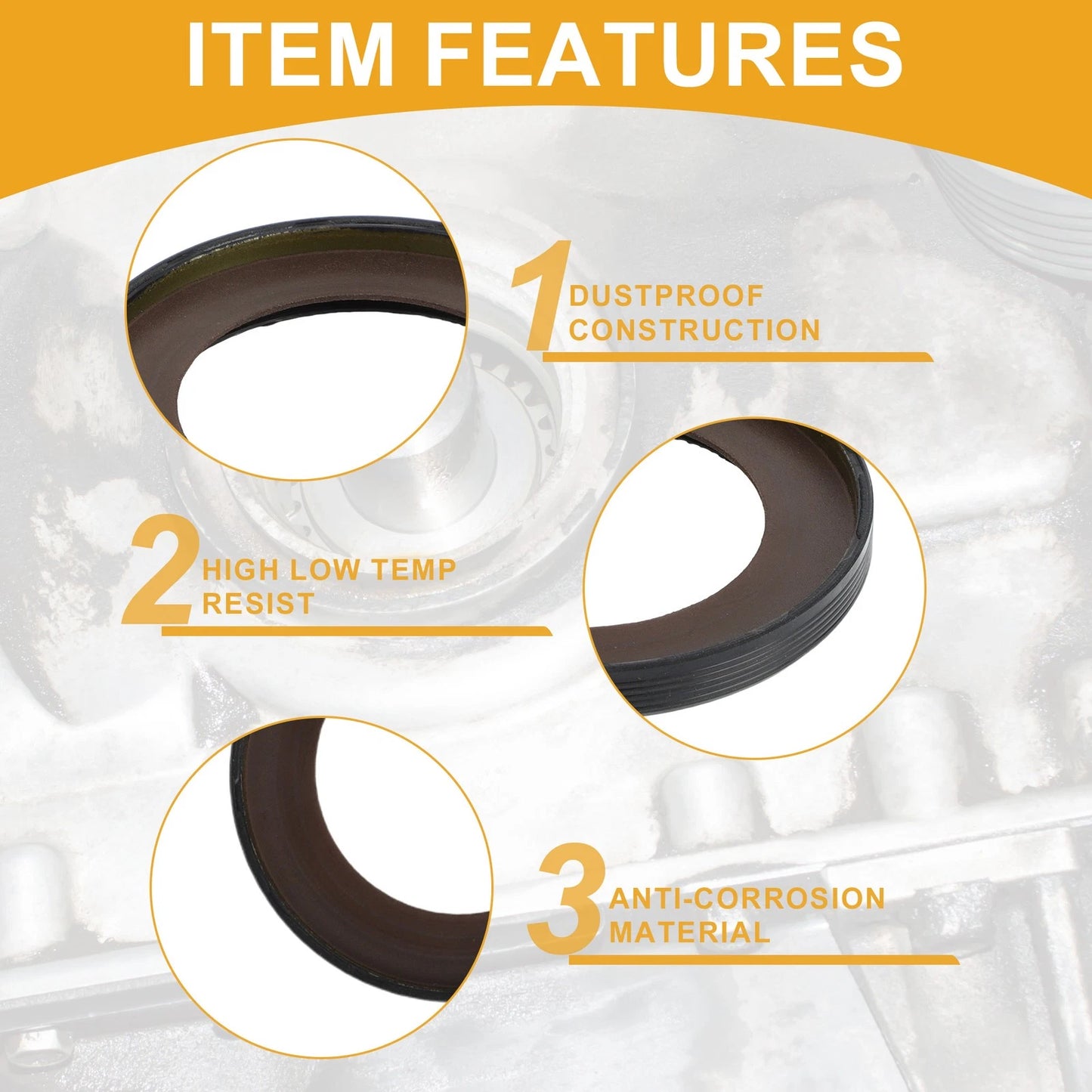 1 Pc Front Crankshaft Oil Seal for Chevrolet Silverado (1999-2019)