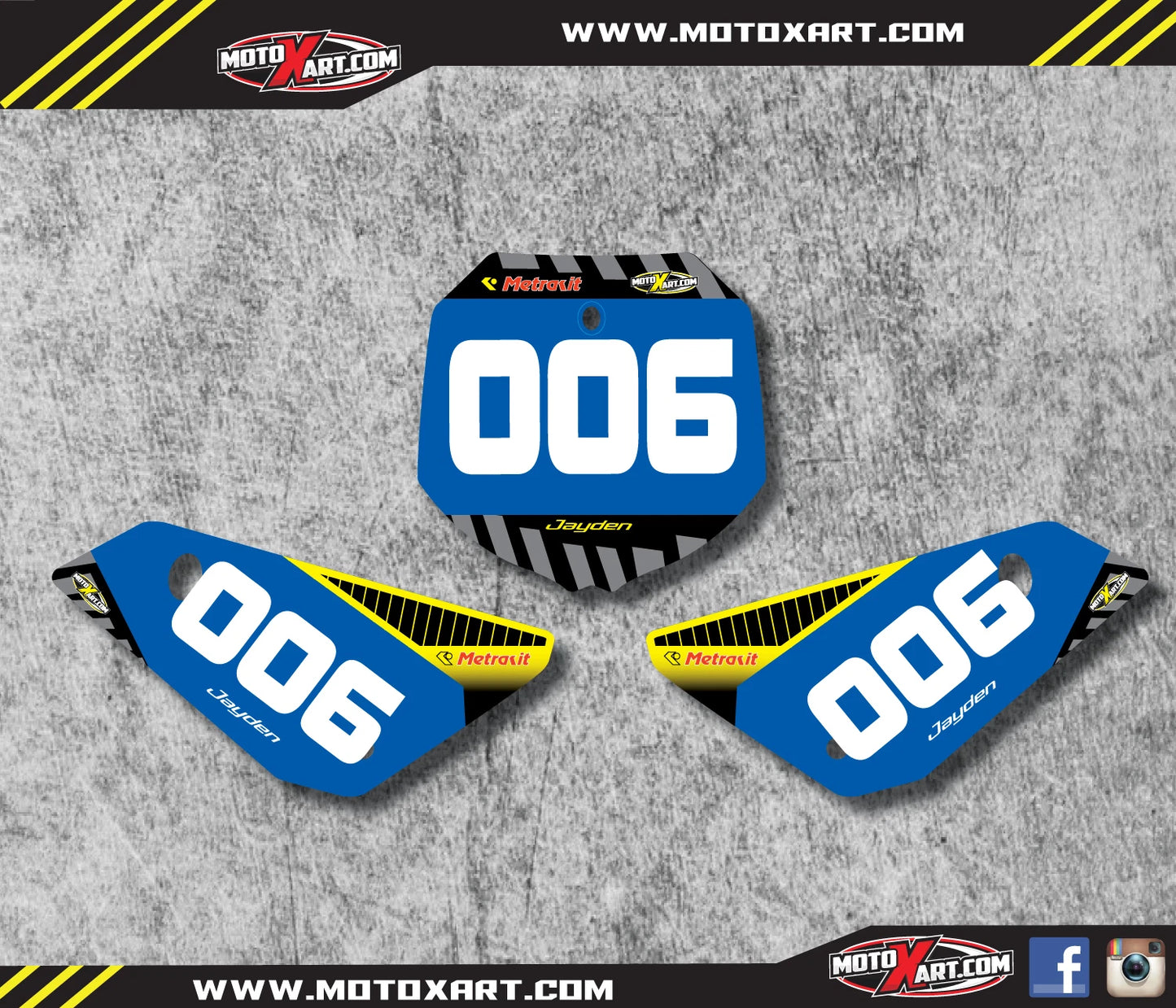 Custom Number Plate Stickers for Metrakit MKX 50