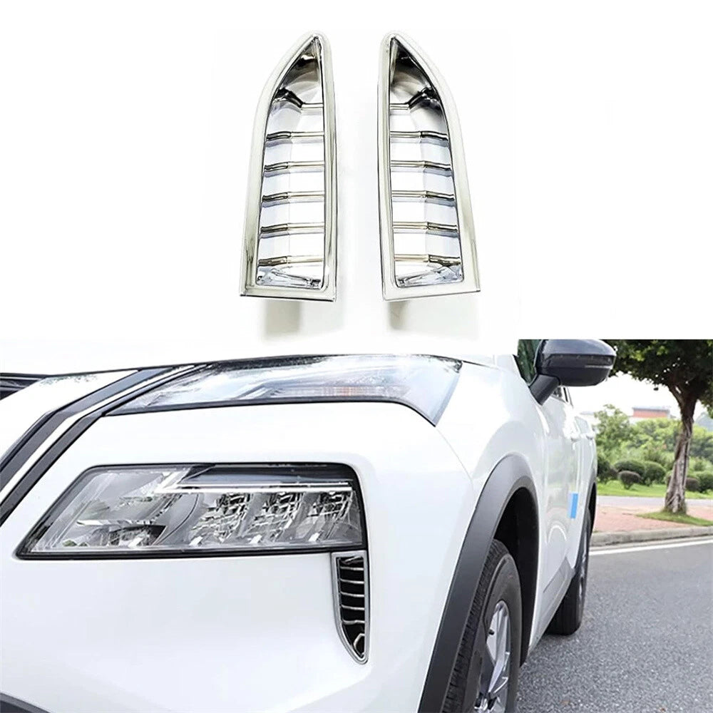 Chrome Headlight Bumper Trim Covers for Nissan Rogue (2021-2023)