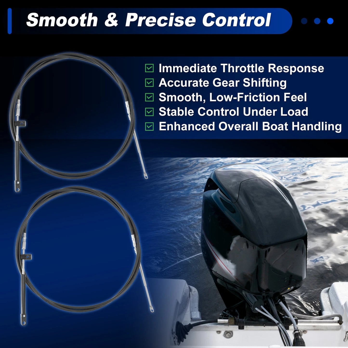 2 x 10FT GEN2 Throttle Shift Cable for Mercury Engine CC189