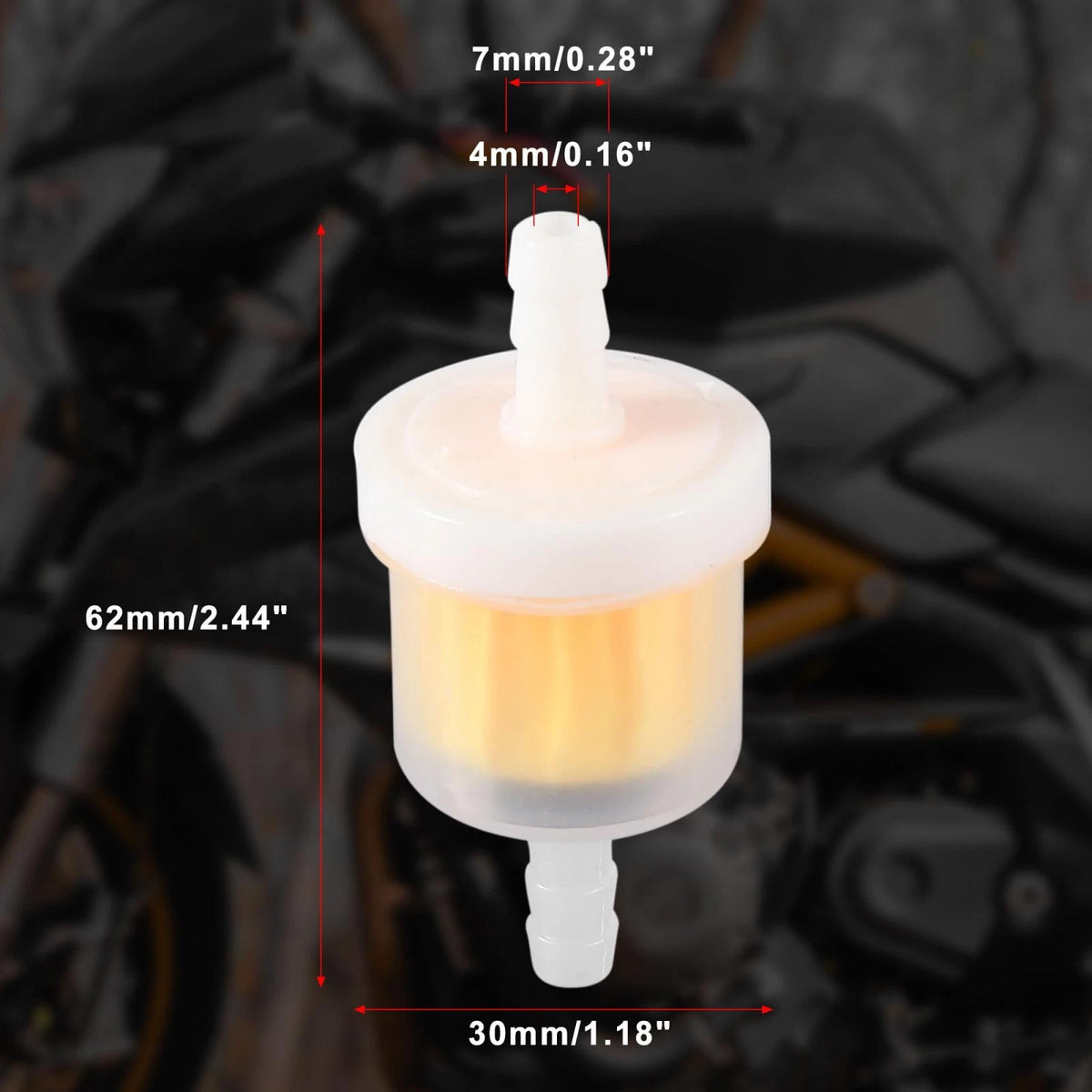 5pcs White Yellow Motorcycle Fuel Filters Gas Fuel Line Filter Magnet