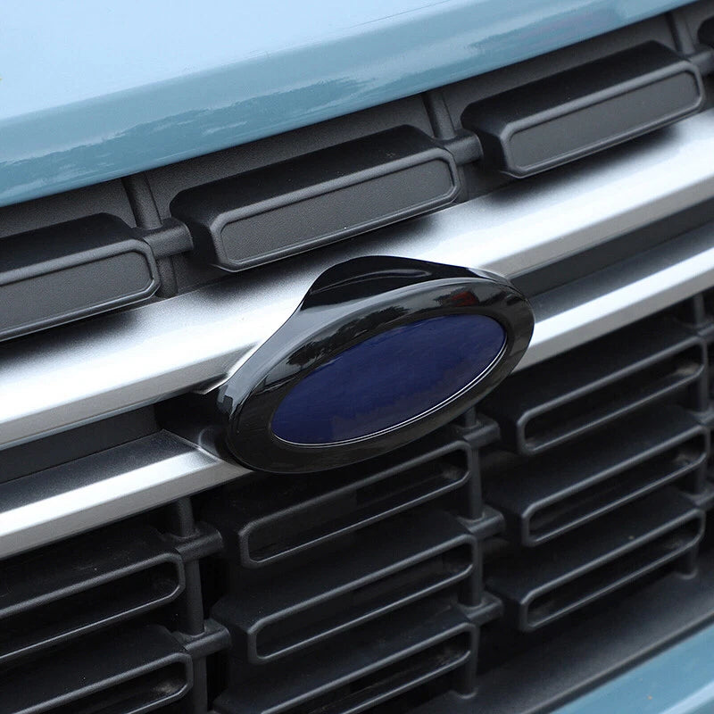 Gloss Black Front & Rear Logo Emblem Badge Ring Cover Trim for Ford Maverick (2022)