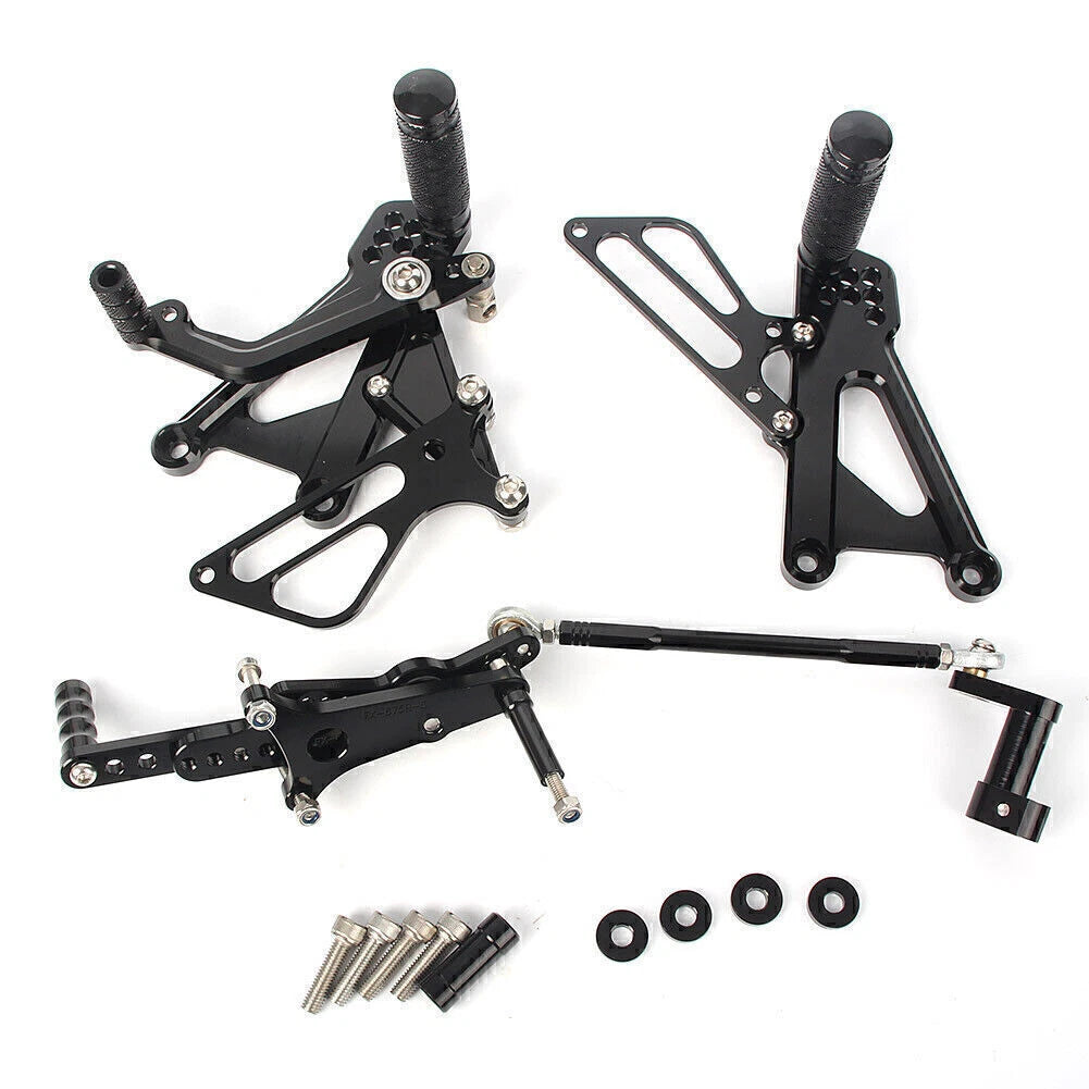 Black Rearset Footpegs for Triumph T595 509 955i 1050 Speed Triple (2006-2012)