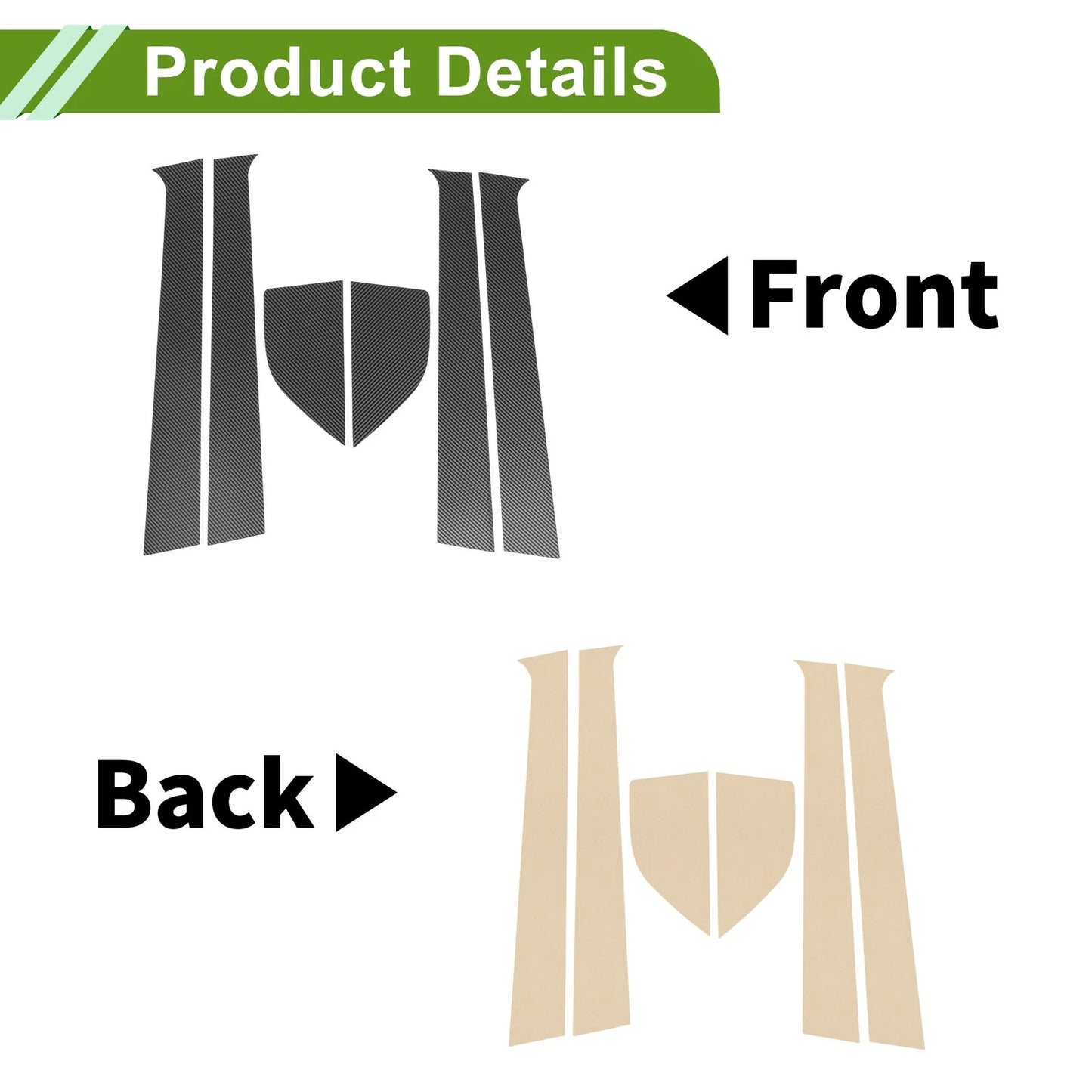 6x Pillar Window Trim for Chevy Aveo Carbon Fiber (2002-2006)
