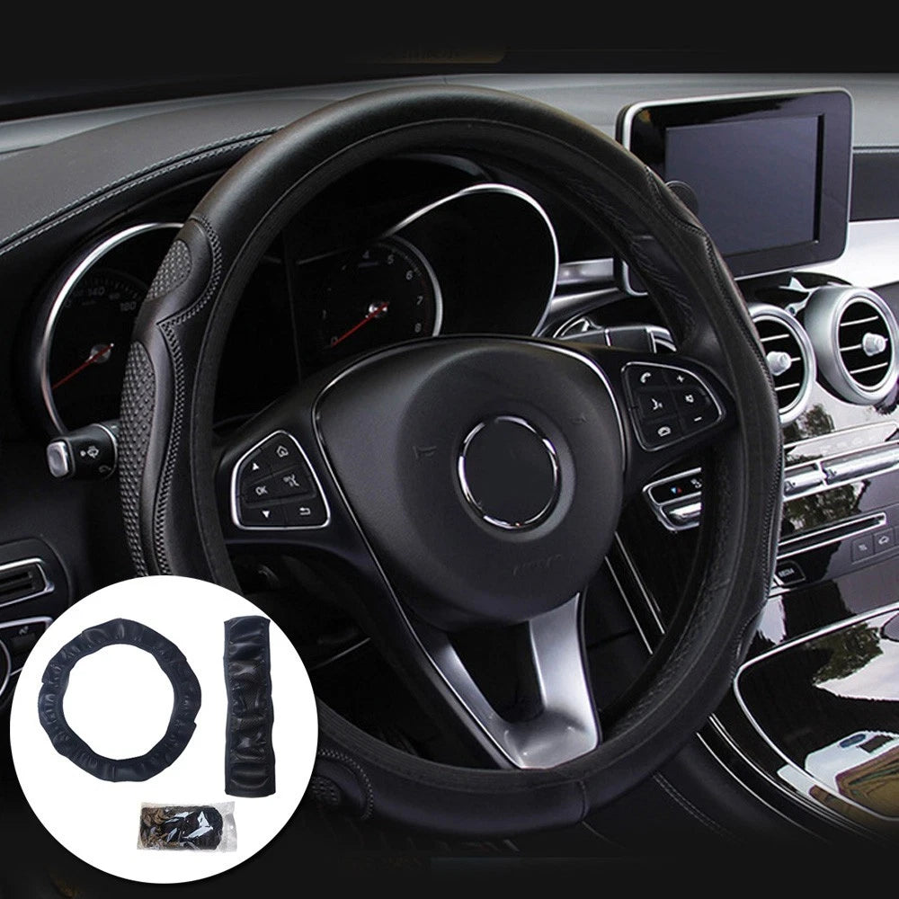 Steering Wheel Cover / 37-38CM / Steering Wheel Cover for Au Black Car
