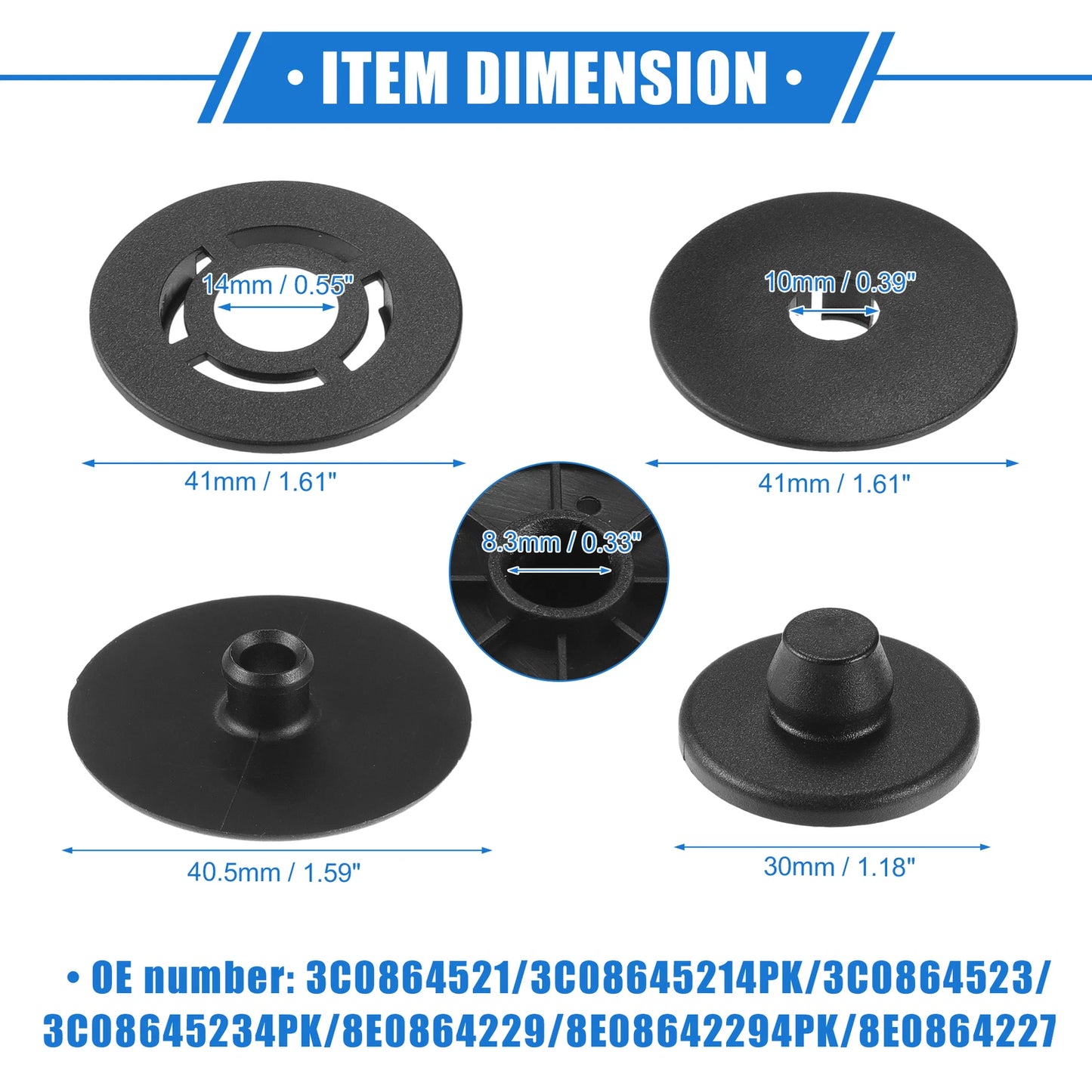 Car Holder Retainer Plastic Black for Volkswagen Audi