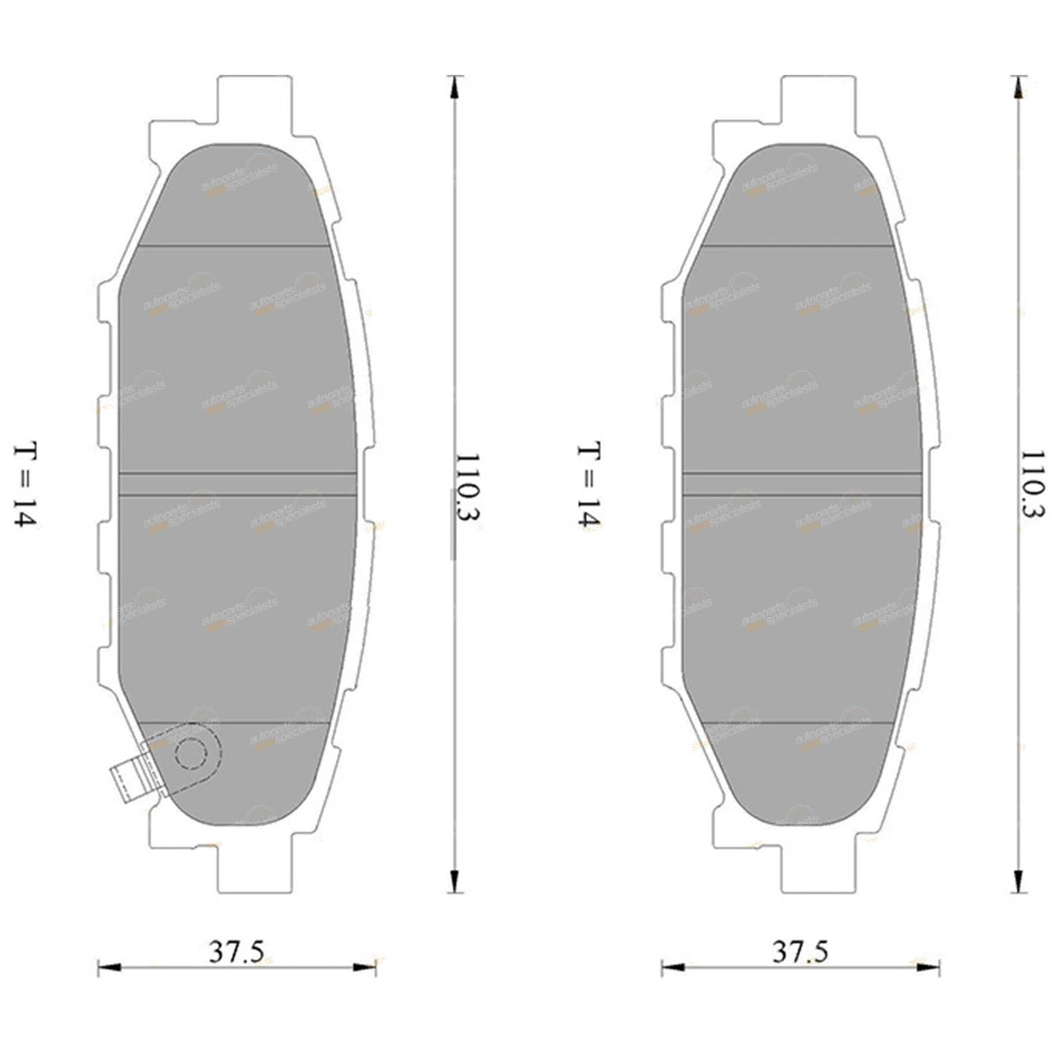 Rear Disc Brake Pad Set for Subaru BRZ ZC6 4cyl FA20D 2.0L (2012-2022)