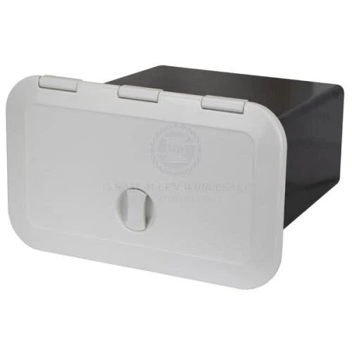 Access Hatch Storage Box for Boat/RV/Caravan White Can-SB Italian Made 182x300mm