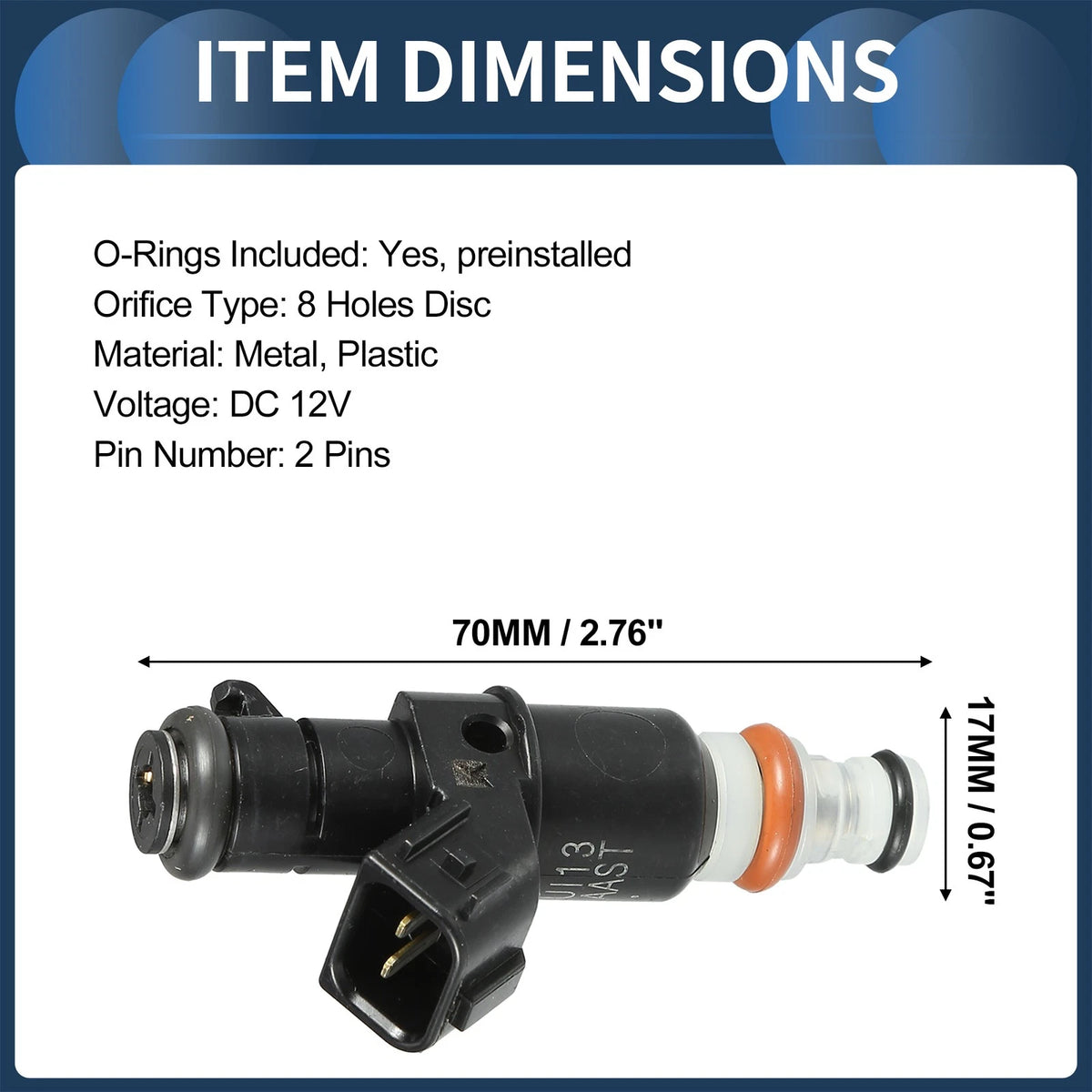 Fuel Injector for Honda Accord (2003-2007) 2.4L 3.0L Black