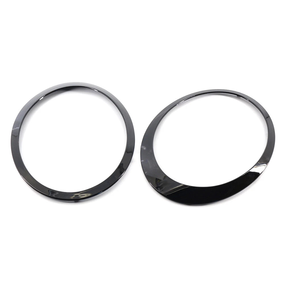 Glossy Black Headlight Trim Rings for Mini Cooper R55 R56 R57 R58 R59 (2007-2015)