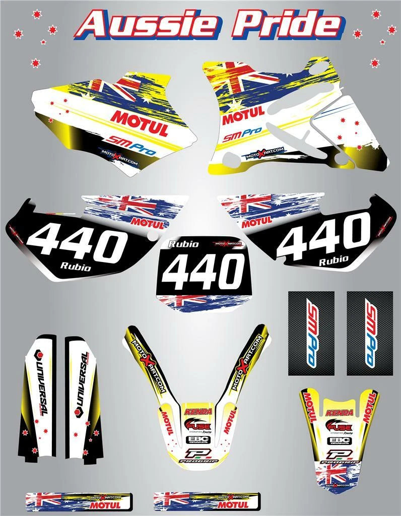 AUSSIE PRIDE Custom Graphic Kit for Suzuki RMZ 250 (2004-2006)
