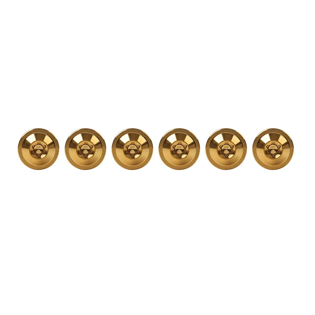 6 x Universal Titanium M5 Truss Torx Screws 10mm for Bike Motorcycle Gold