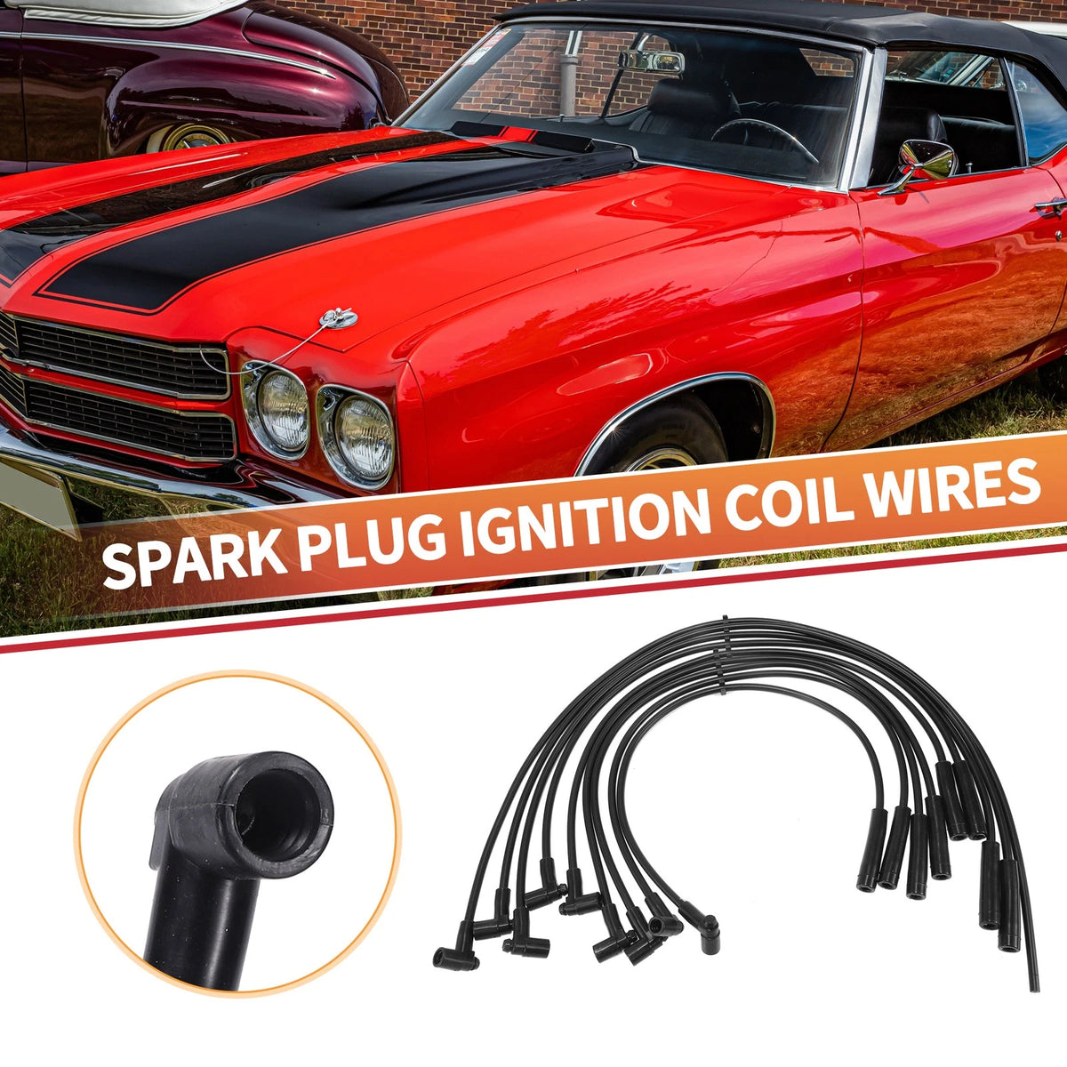 9 Pcs Spark Plug Wires & Coil Cables for Chevrolet Blazer 7.4L V8 (1973-1973)