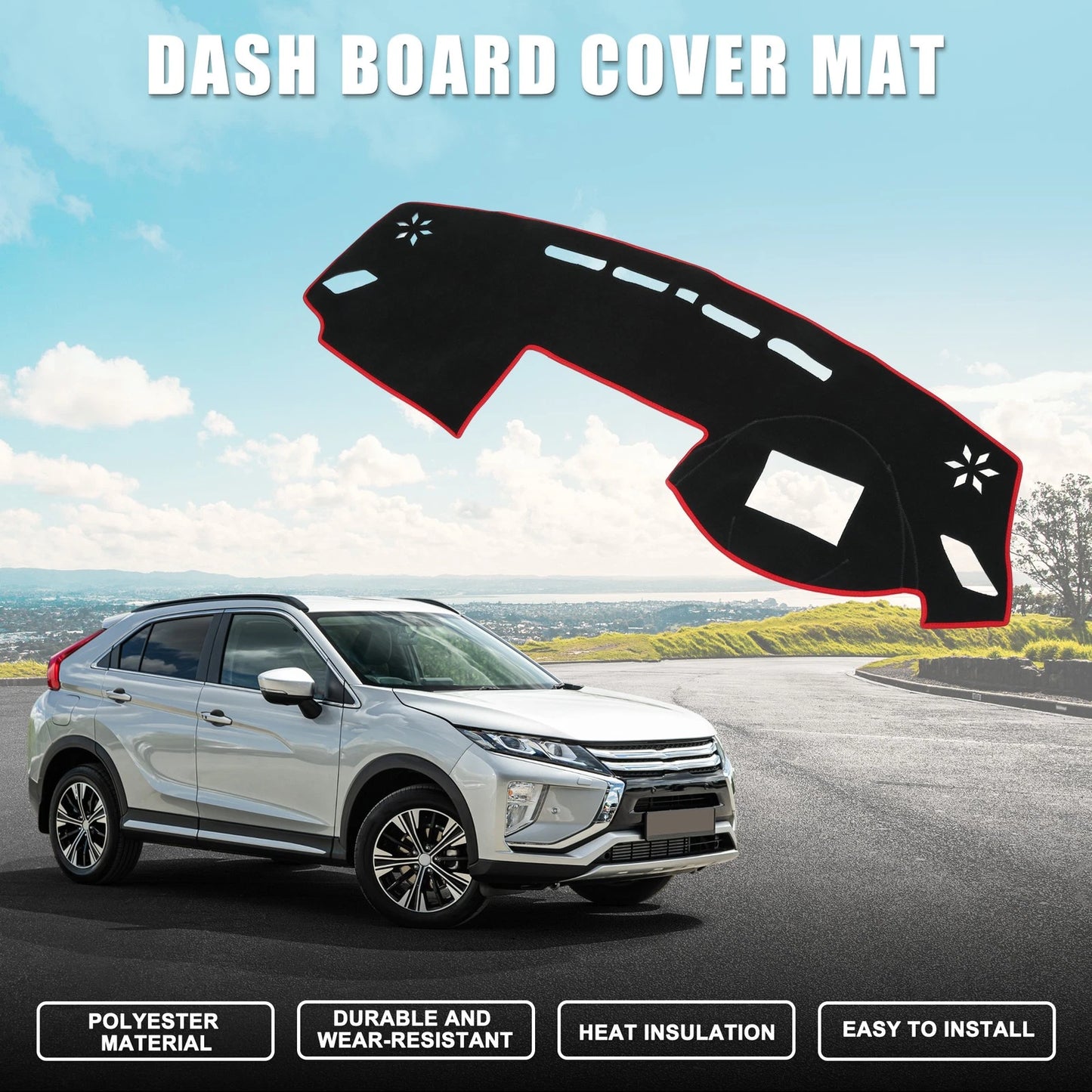 Dash Cover Mat for Mitsubishi Eclipse Cross (2017-2022) - Red