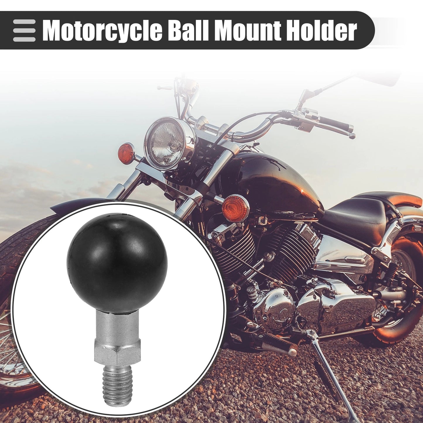 25mm Ball Mount / Tripod Ball Adapter / M8 Threaded Bolt for Motorcycle