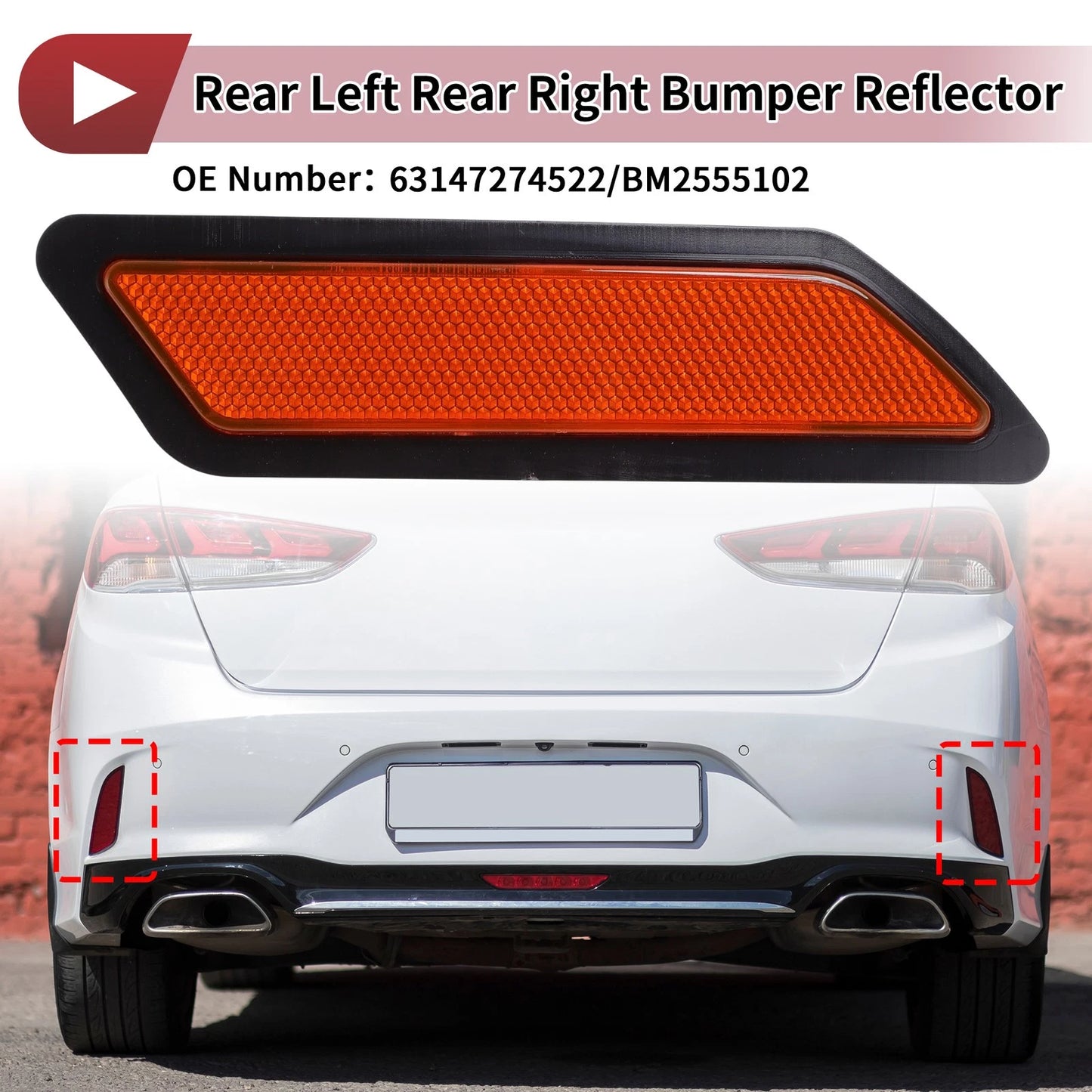 1 x Passenger Side Bumper Reflector for BMW 320i (2013-2015)