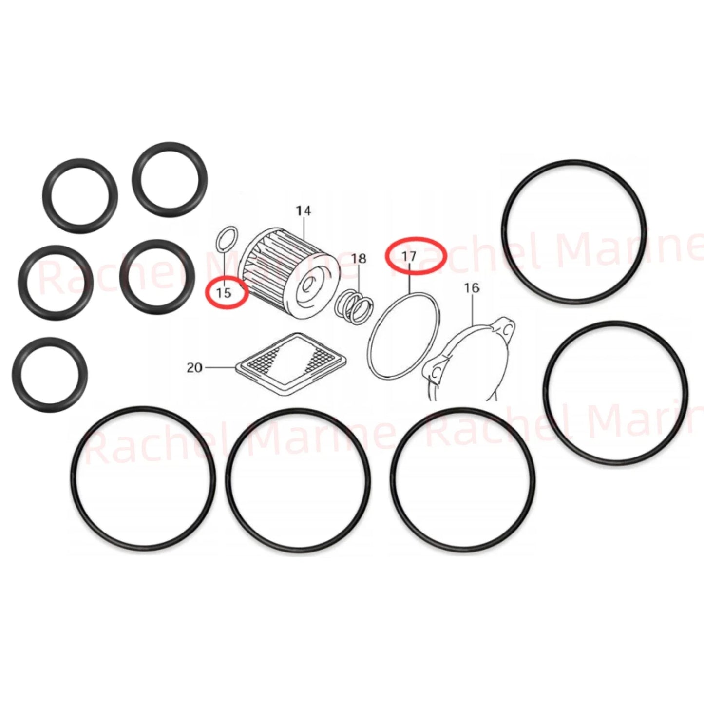 Oil Filter O-ring Seal Kit for Suzuki DF/DR 125 (2000-2005)