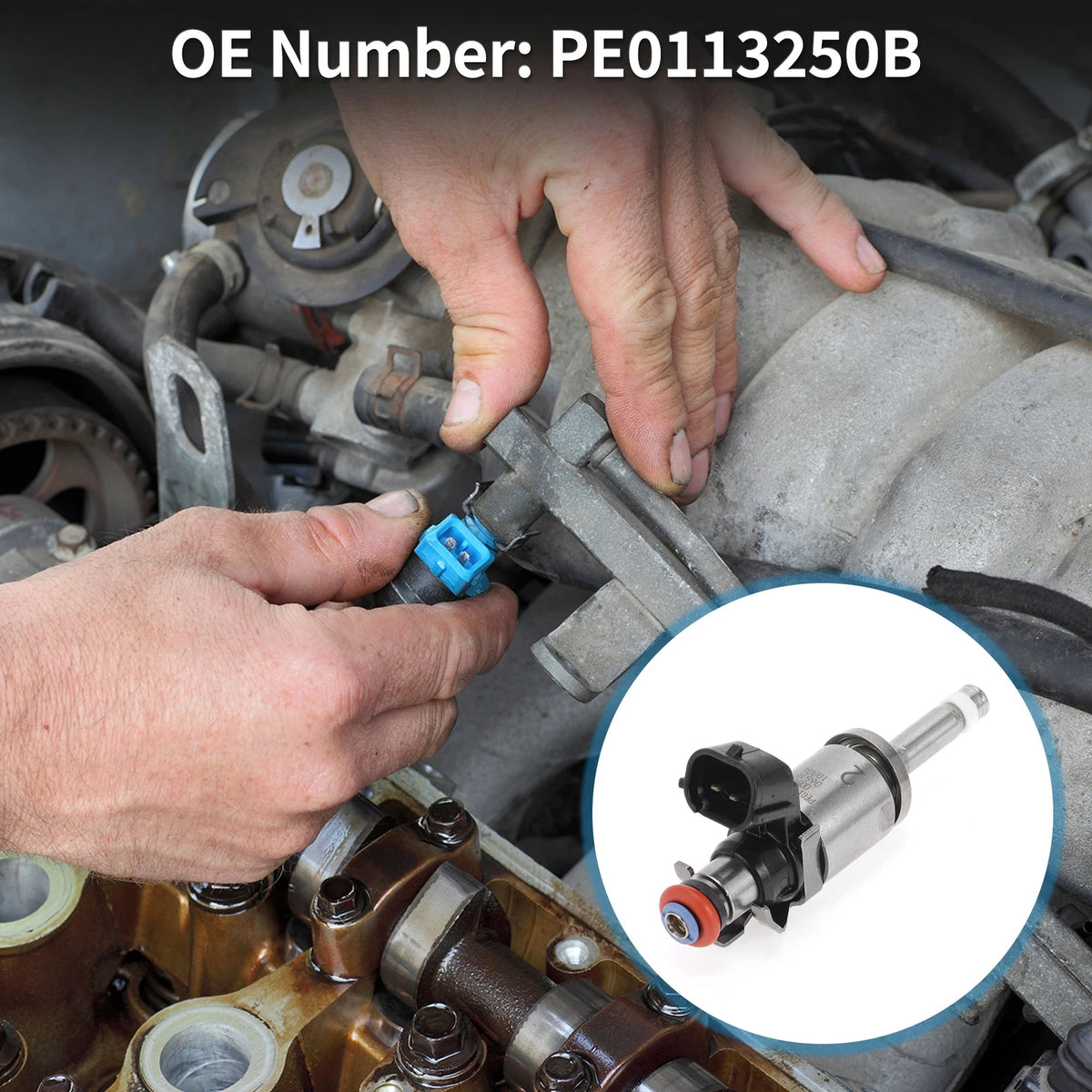 Fuel Injector PE0113250B for Mazda CX-5 Sport 2013-2016 1 Pc Black