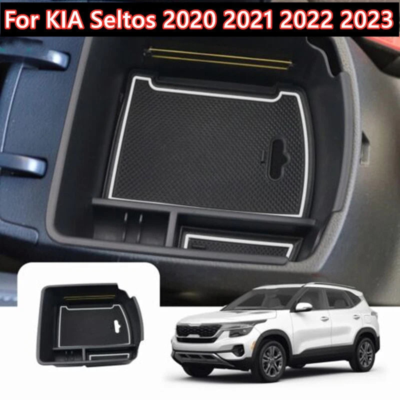 Center Console Armrest Storage Box Organizer Tray for Kia Seltos (2021–2023)