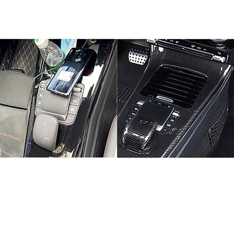 Real Carbon Fiber Center Console Gear Shift Cover Trim Fit For Benz CLA 2020+