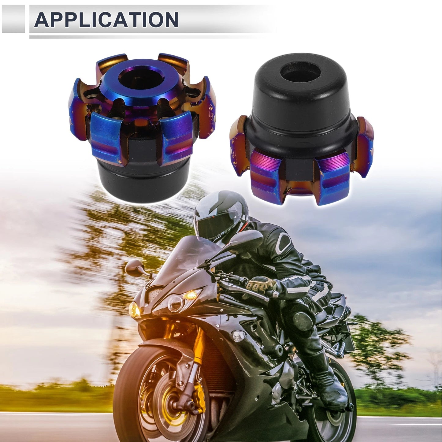 12mm Aluminum Alloy Plastic Motorcycle Slider Frame 2 x for Motorcycle