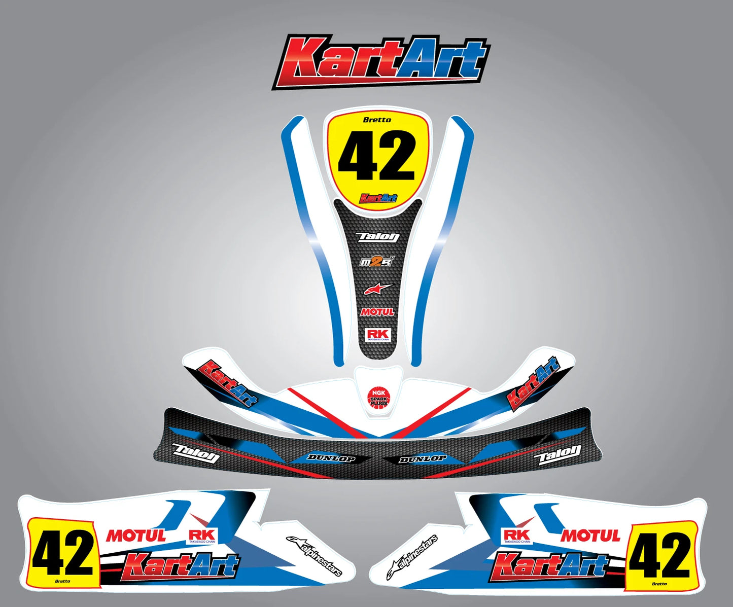 Custom KART ART Sticker Kit for Stilo Kart - Storm Style Graphics & Decals