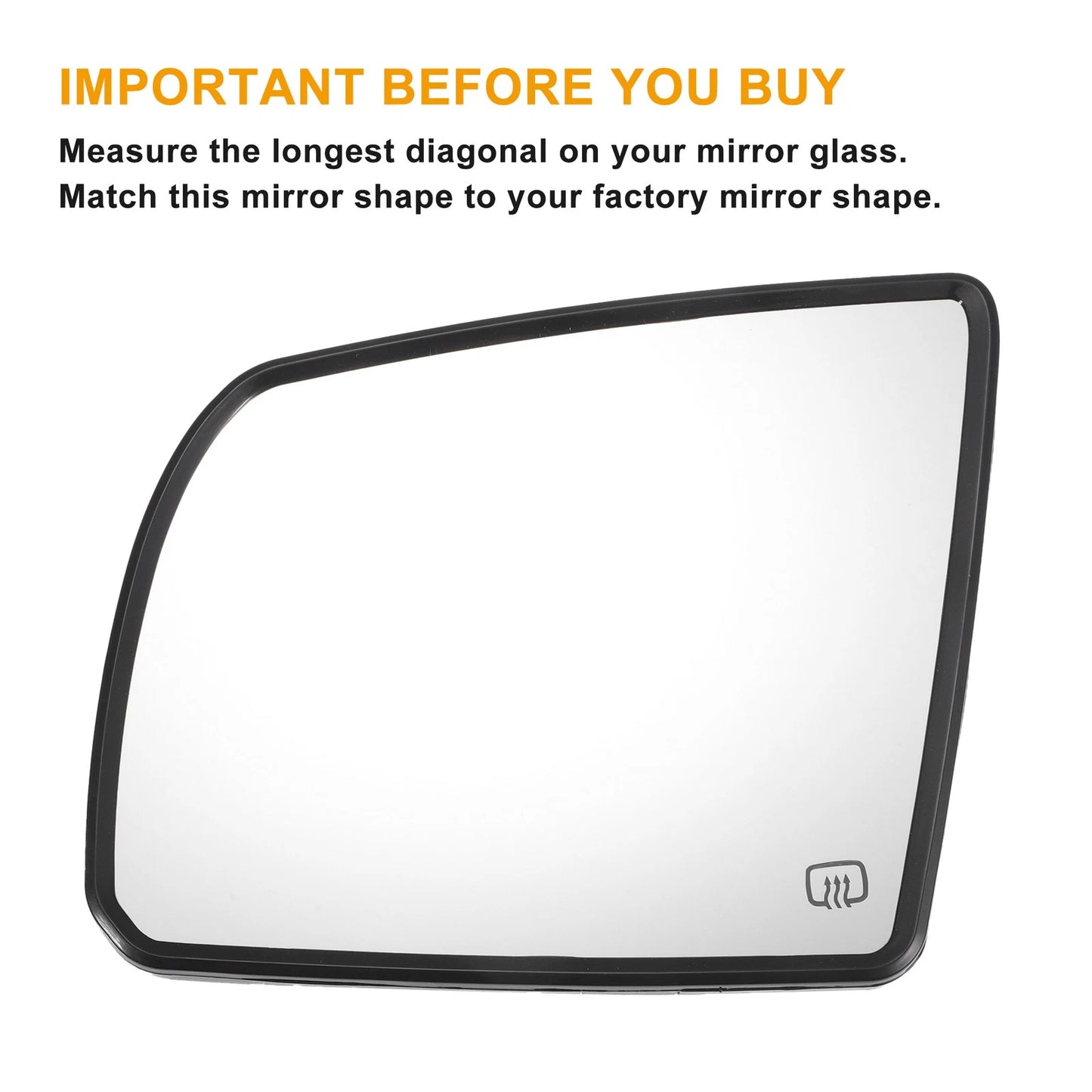 Left White Mirror Glass w/ Back Heated for Toyota Tundra