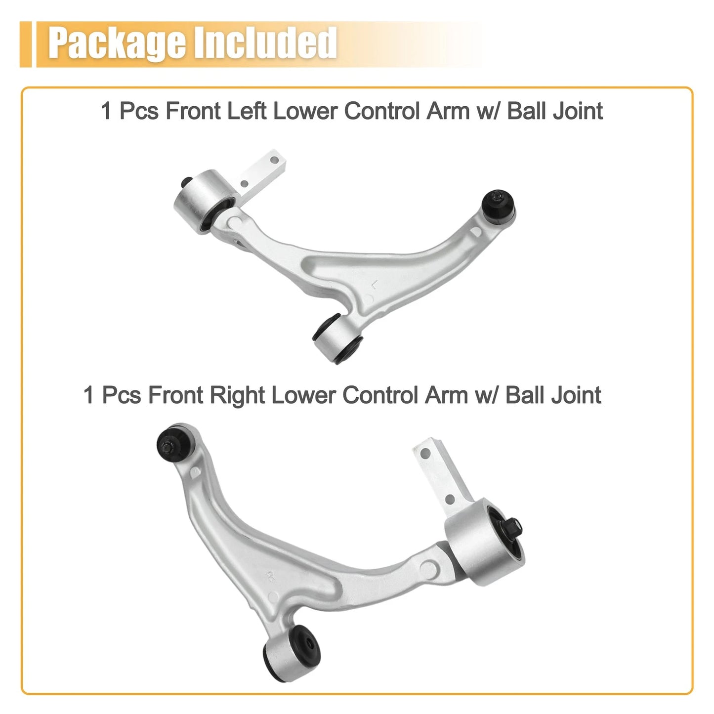 2 x Front Lower Control Arms with Ball Joints for Honda Pilot (2009-2015)