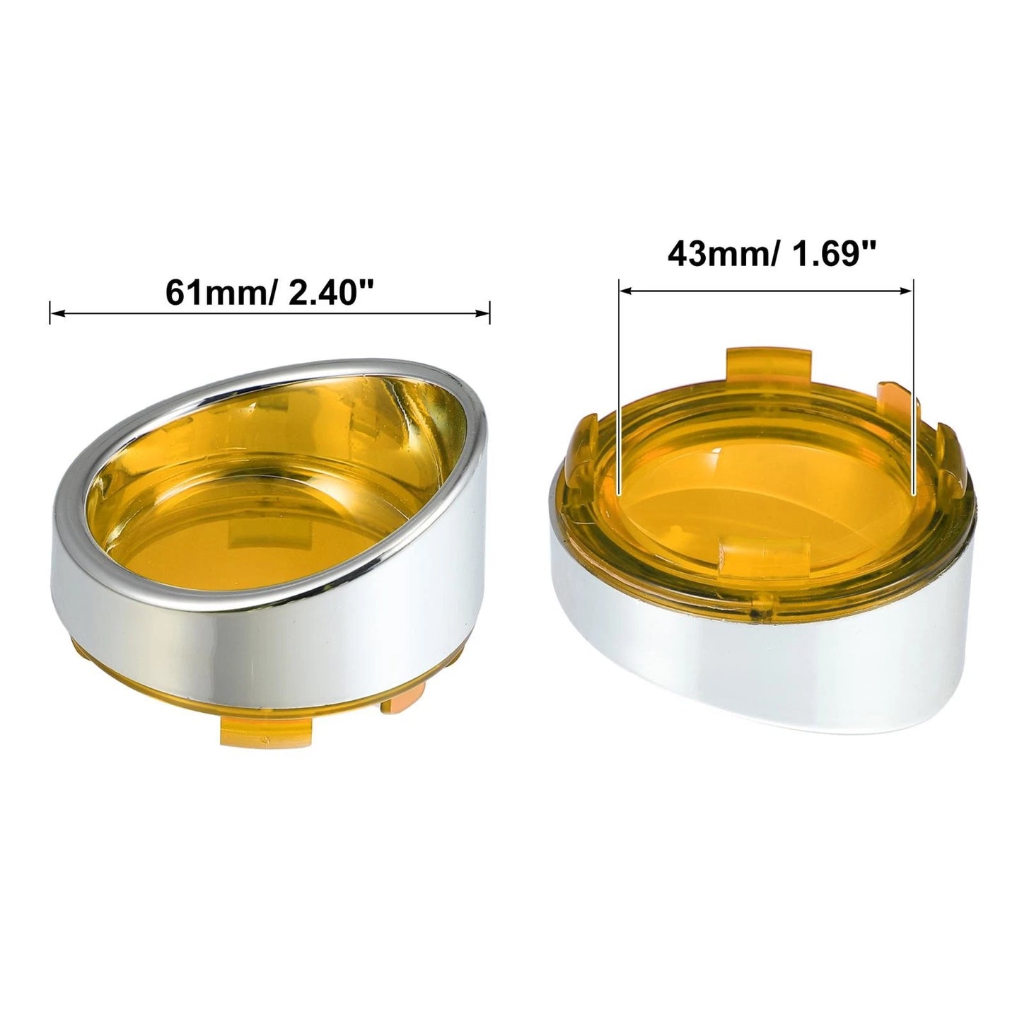 2pcs Turn Signal Light Covers for Harley Dyna Yellow