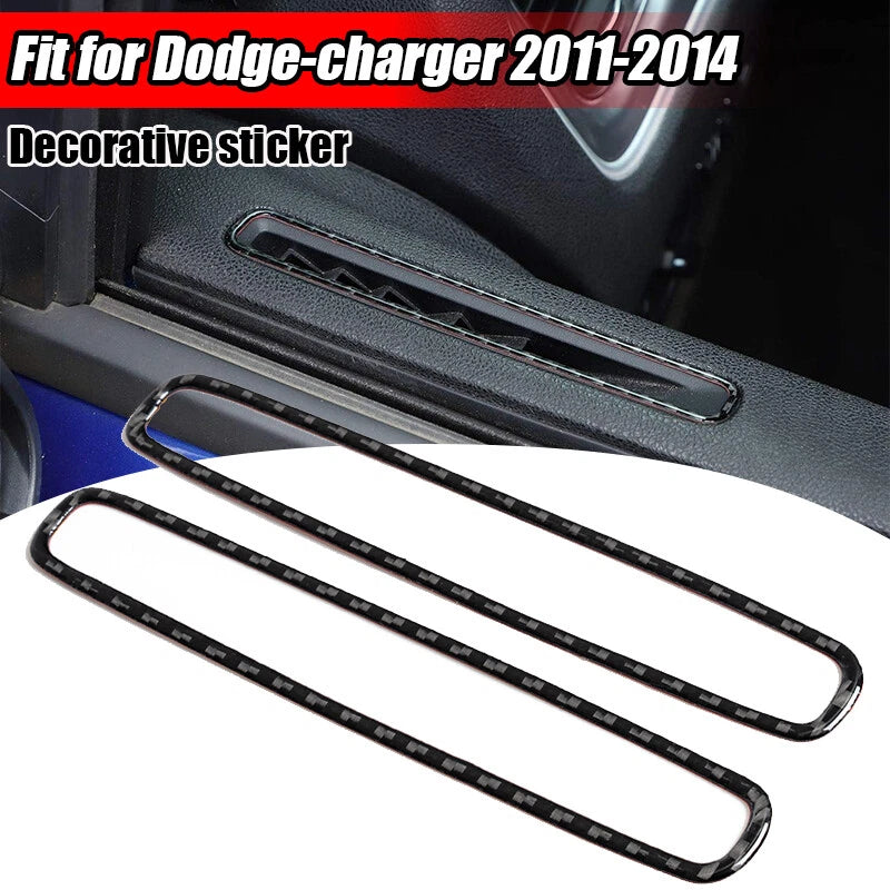 Door Side Air Vent Outlet Cover Trim for 2011-2014 Dodge Charger Carbon Fiber