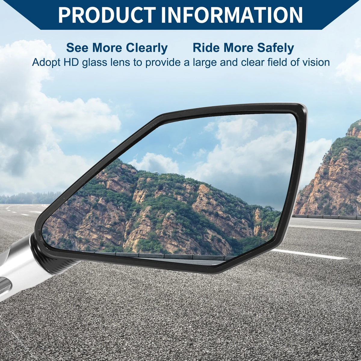 M8/M10 / 1 Set / Rear Mirrors Side Rear Mirror Black Silver Tone for Motorcycle