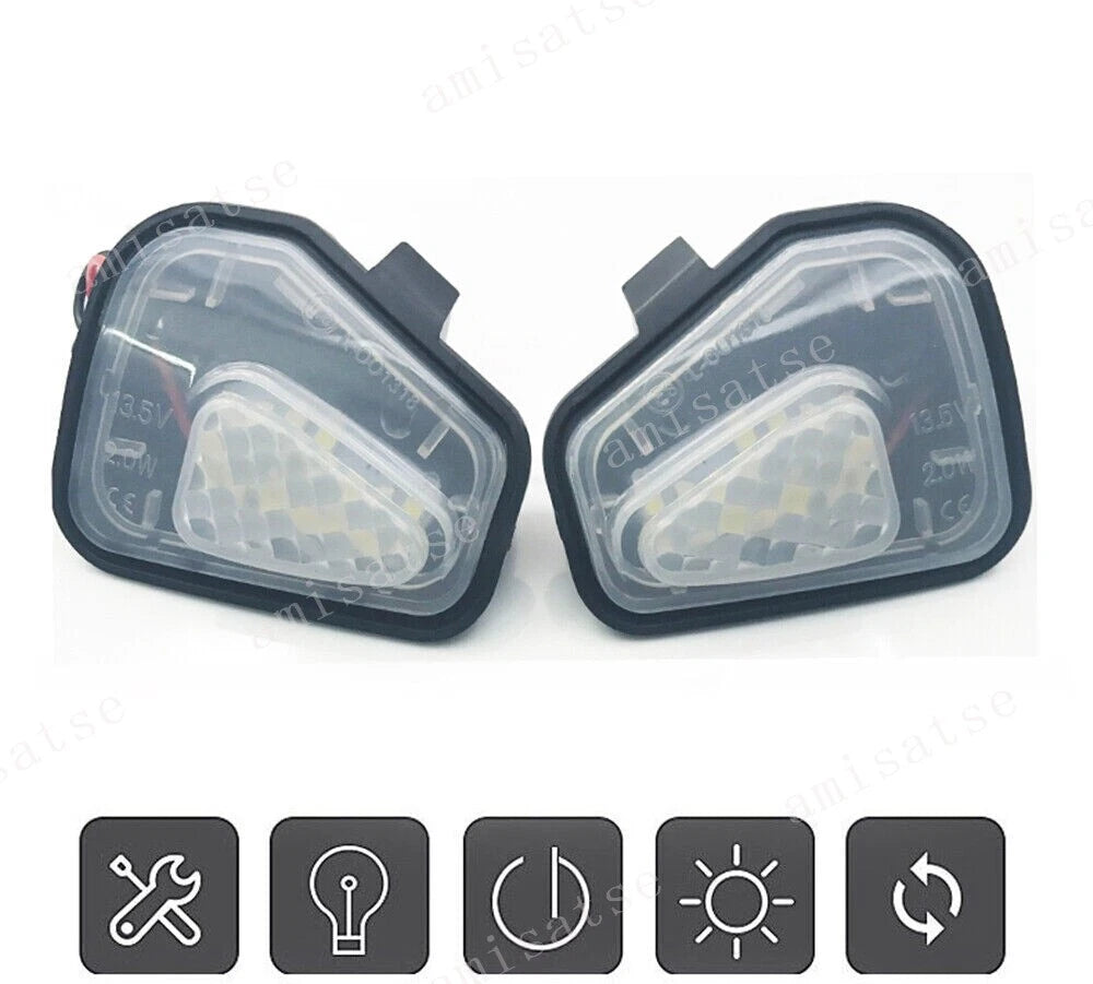 2 x LED Side Mirror Puddle Lights for Volkswagen EOS, Passat B7, CC (2006-2016)