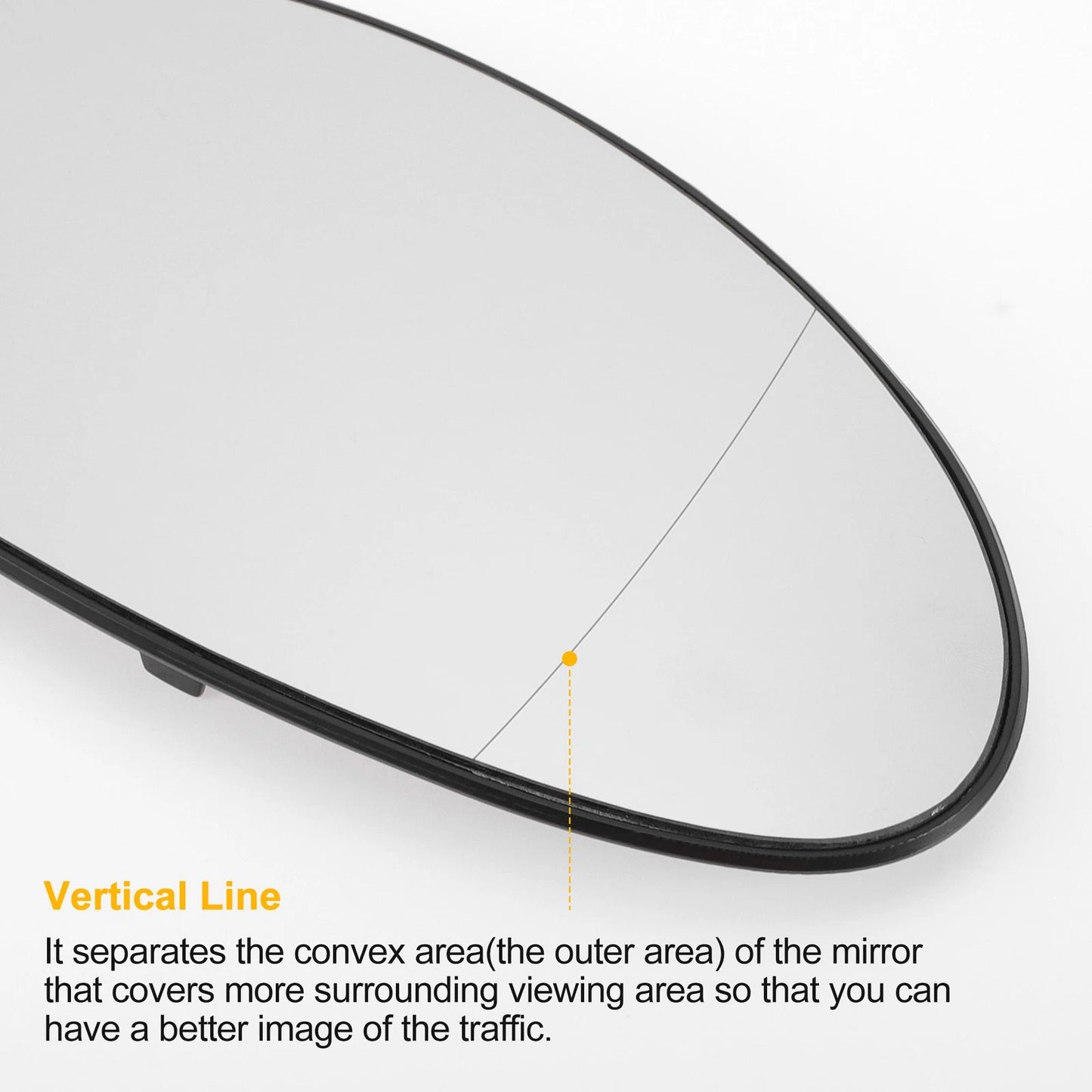 Right Side Heated White Mirror Glass for BMW 1 2 3 Series (2004-2009)